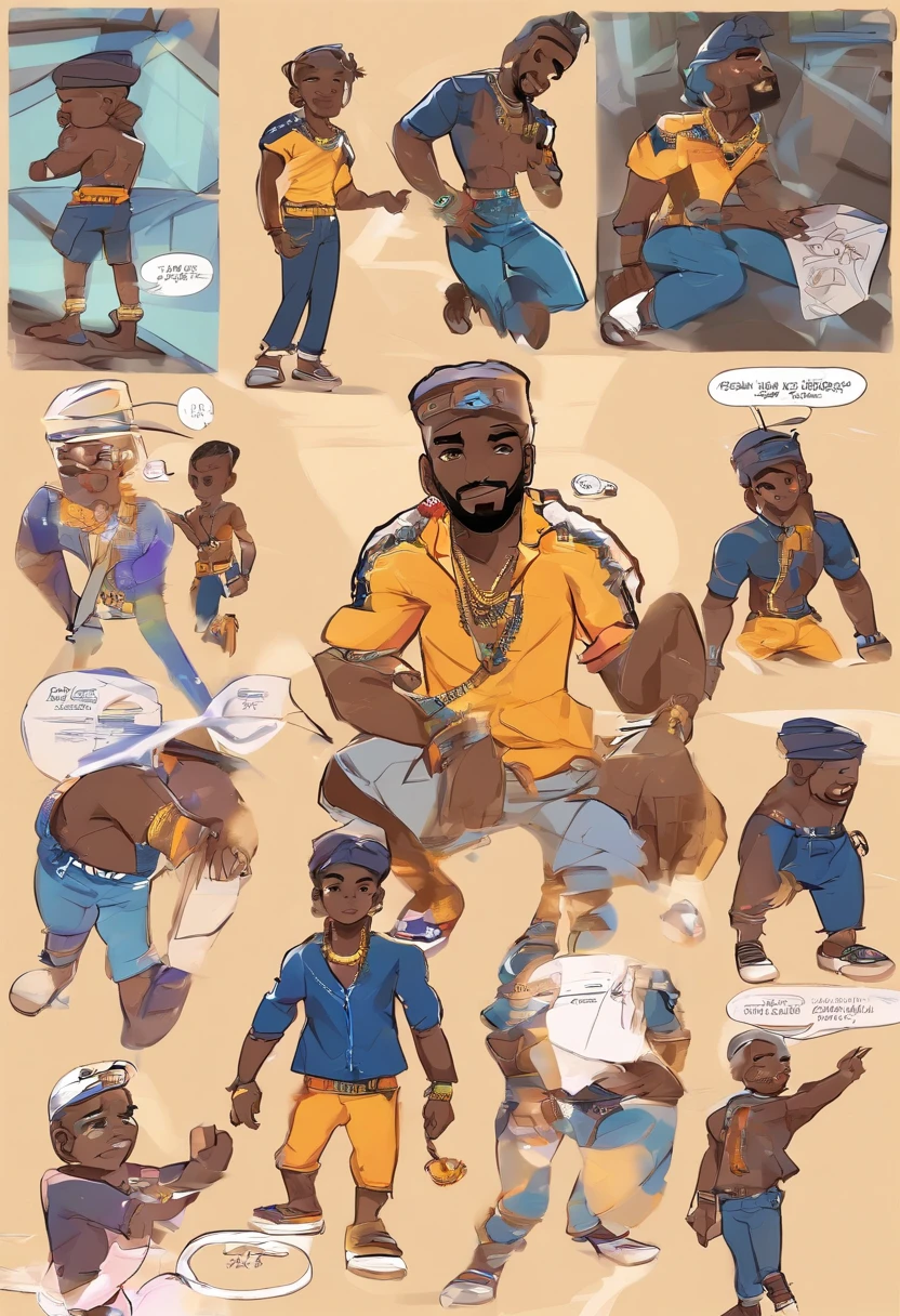 1pequeno africano ("Suit and pants") pele castanha escura:5, (corpo inteiro), (((feliz e saltitante))), hands in hair,com muita raiva, sombras realistas, olhos brilhantes, pele detalhada, olhos pretos levemente brilhantes, cabelo encaracolado preto, Estilo meninoo jovem, Very detailed, Rosto 8k altamente detalhado, Formato de rosto perfeito, perfect full lips, nariz perfeito, corrigir olhos bonitos, Observador, T-shirt and jeans: 3.45, master part, melhor qualidade, only one, jeans, (((soio)), Chibi