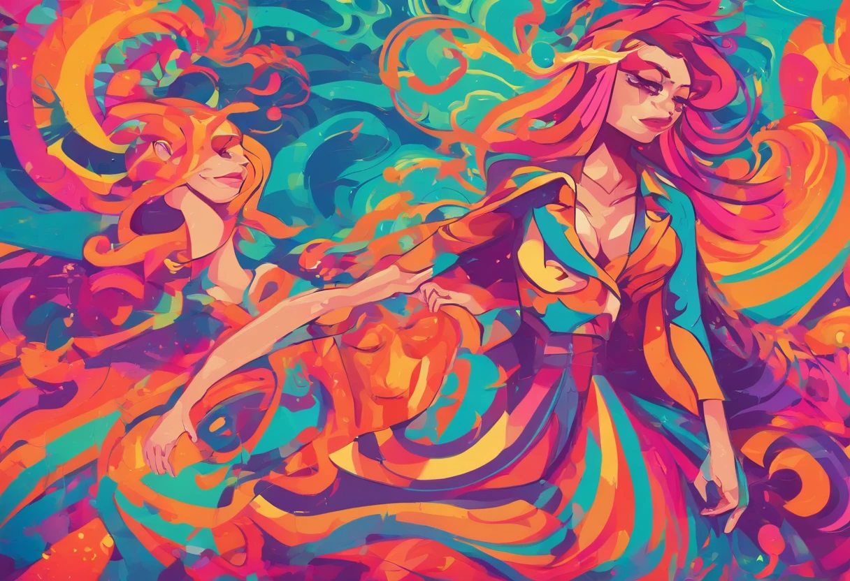 2girls,(fight against another:1.5),trench coat,bikini