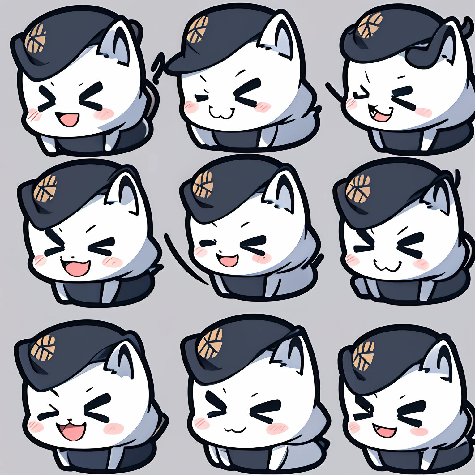 little shibainu, a small group of doodle style minimalistic icons, clear outlines, only simple colors, made with adobe illustrator, isolated on white background, very clear shapes, ready to cut and paste, multiple face expressions, angry, smile, sad, white background --q 2