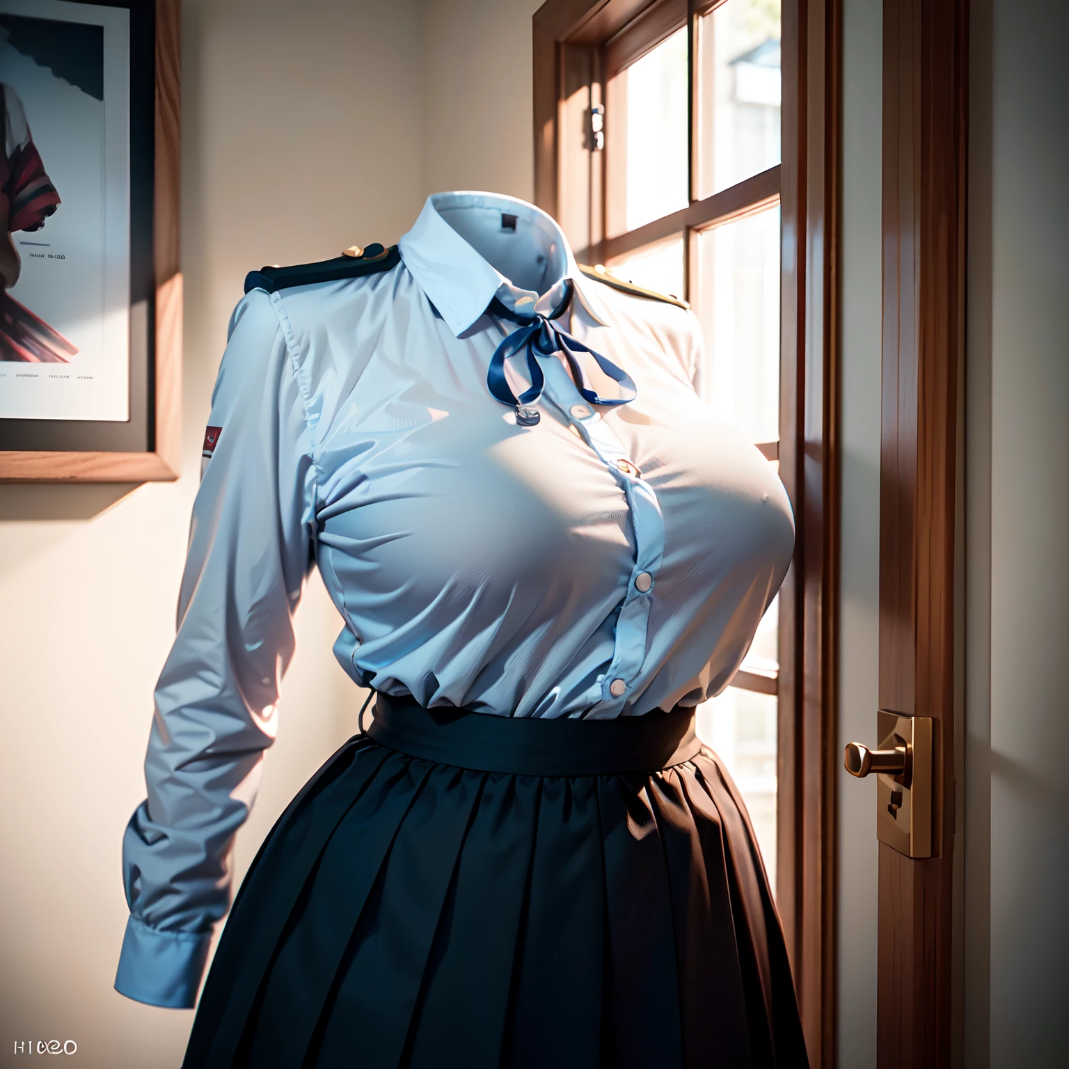 (hanged school uniform), ((invisible, no humans:1.5, headless:1.5, handless, legless)), big breast, (close up-to breast), (on hanger),
(8k, RAW photo, best quality, masterpiece:1.2), (realistic, photo-realistic:1.37),photon mapping, radiosity, ((Hasselblad photography)),physically-based rendering, (hyper realisitic), (8K), (Extremely detailed), (Best Illustration), (Best Quality), (Ultra-detailed)