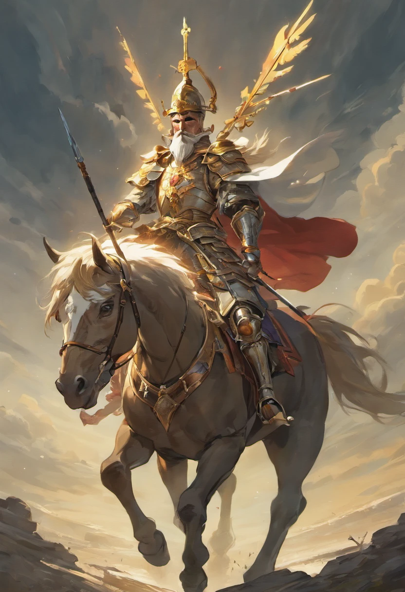 "Stunning cover in Baroque painting style depicting an epic scene of Don Quixote mounted on his horse Rocinante, wearing his rusty armor and wielding his spear. Don Quixote aparece de corpo inteiro em primeiro plano, em uma pose heroica com Rocinante empinado. Ao fundo, A field of windmills stretches to the horizon under an overcast sky. Don Quixote's face under the helmet is determined and visionary, pronto para a aventura. Uses dramatic tones, Theatrical lighting and elaborate textures, with striking brushstrokes in oil. The scene is thorough and hyper-realistic in 8K, but with a classic look of baroque painting. No errors or distortions." Tamanho: Capa de livro (7200x10800 pixels) Steps: 50 Sampler: DPM SDE Fast Denoising strength: 0.75 Upscaler: RealESRGAN