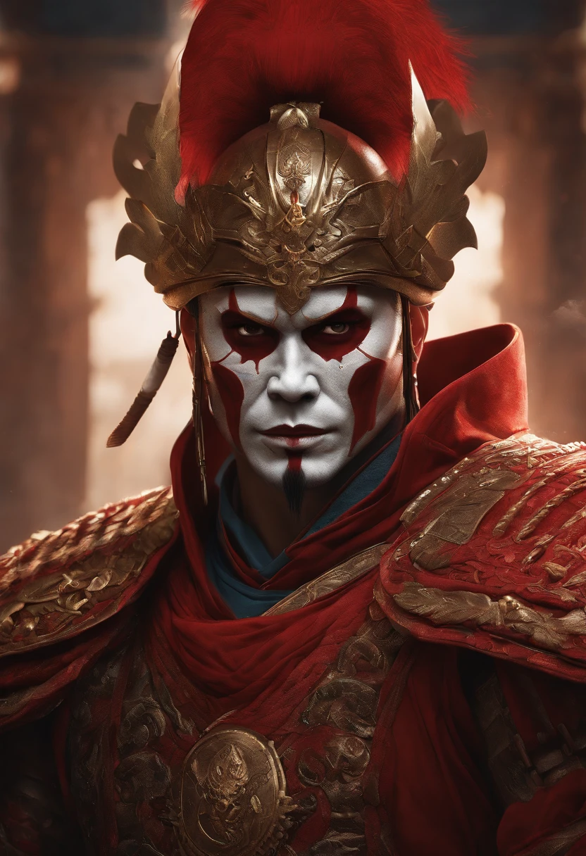 Create a hyper-detailed 4K resolution digital artwork featuring a skeletal warrior in a samurai-style red suit. The artwork should depict a determined face portrait of the warrior at street level. The lighting should be dynamic, highlighting the intricate details of the character. The overall style should resemble splash art with triadic colors and deep color tones. The artwork should have a storybook style with muted colors. The warrior should have no hair. Please recommend the best camera model and lens for capturing the artwork.