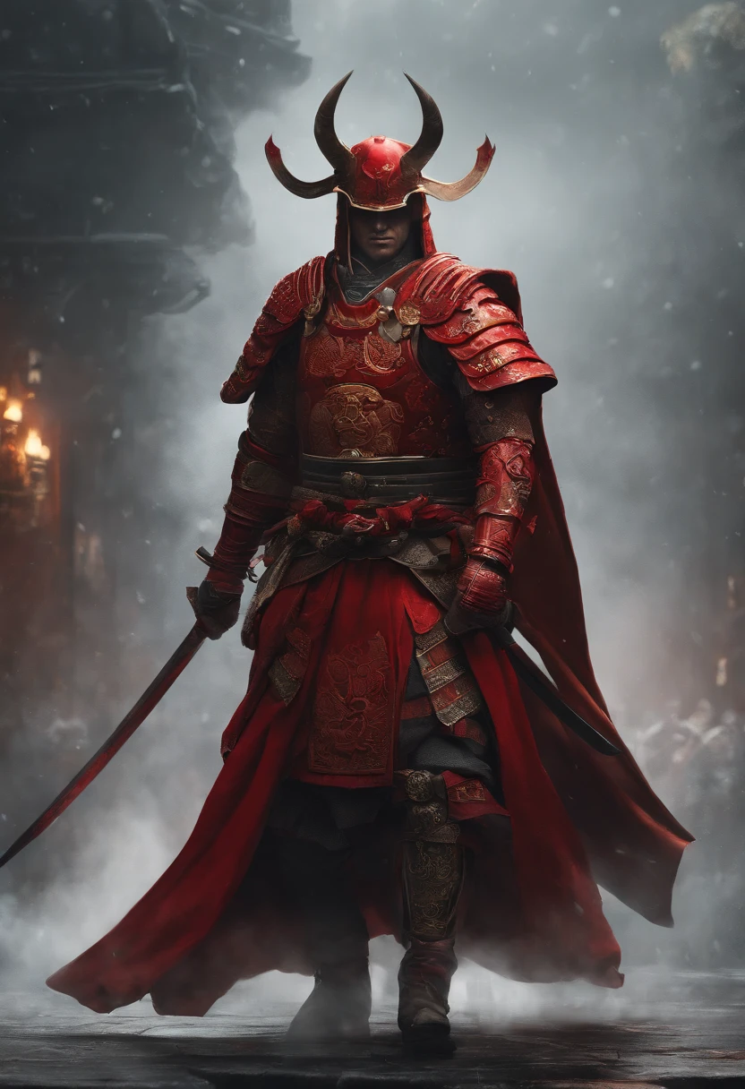 Create a hyper-detailed 4K resolution digital artwork featuring a skeletal warrior in a samurai-style red suit. The artwork should depict a determined face portrait of the warrior at street level. The lighting should be dynamic, highlighting the intricate details of the character. The overall style should resemble splash art with triadic colors and deep color tones. The artwork should have a storybook style with muted colors. The warrior should have no hair. Please recommend the best camera model and lens for capturing the artwork.