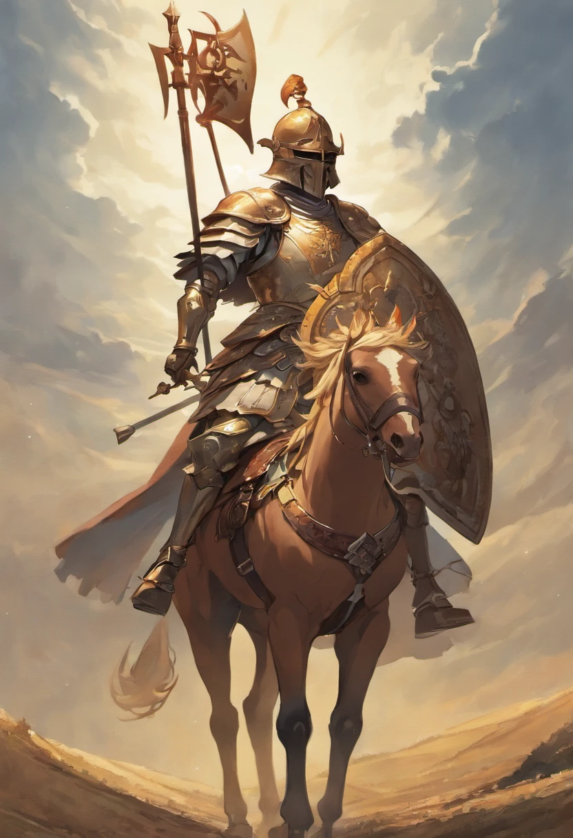 "Stunning cover in Baroque painting style depicting an epic scene of Don Quixote mounted on his horse Rocinante, wearing his rusty armor and wielding his spear. Don Quixote aparece de corpo inteiro em primeiro plano, em uma pose heroica com Rocinante empinado. Ao fundo, A field of windmills stretches to the horizon under an overcast sky. Don Quixote's face under the helmet is determined and visionary, pronto para a aventura. Uses dramatic tones, Theatrical lighting and elaborate textures, with striking brushstrokes in oil. The scene is thorough and hyper-realistic in 8K, but with a classic look of baroque painting. No errors or distortions." Tamanho: Capa de livro (7200x10800 pixels) Steps: 50 Sampler: DPM SDE Fast Denoising strength: 0.75 Upscaler: RealESRGAN