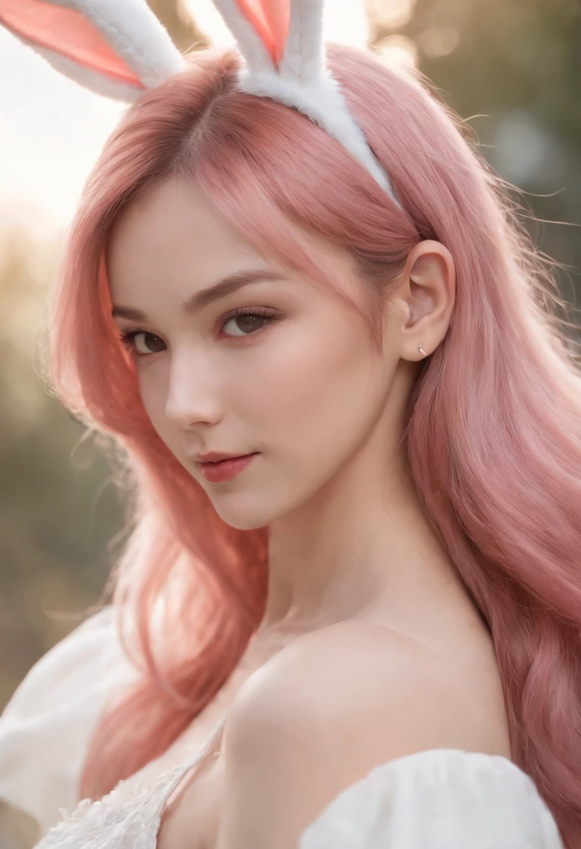 A beautiful Korean girl,Long pink hair,Tattooed with,full bodyesbian,Wearing a lace bra,Wear lace panties,Wear stiletto heels