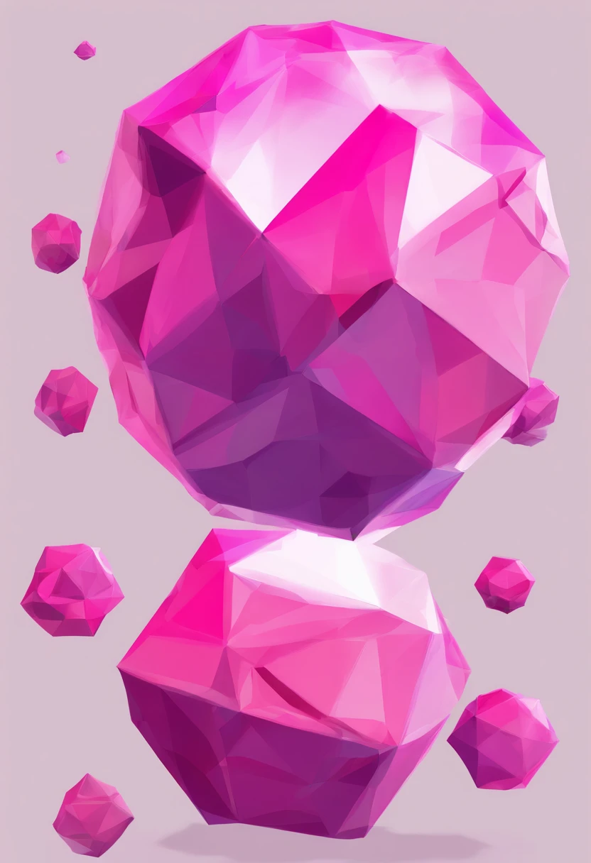 Bold pink galaxy crystal sphere