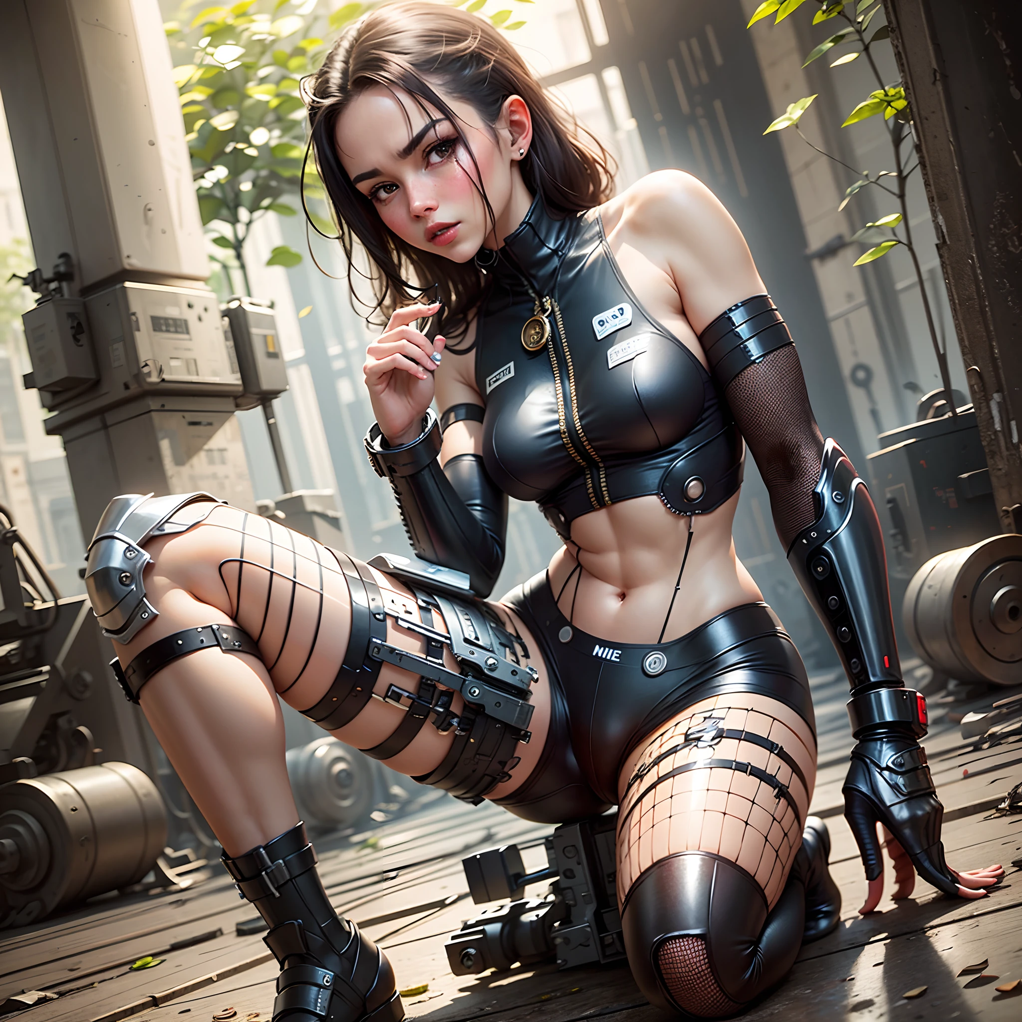 Female machine prosthetic leg fighting