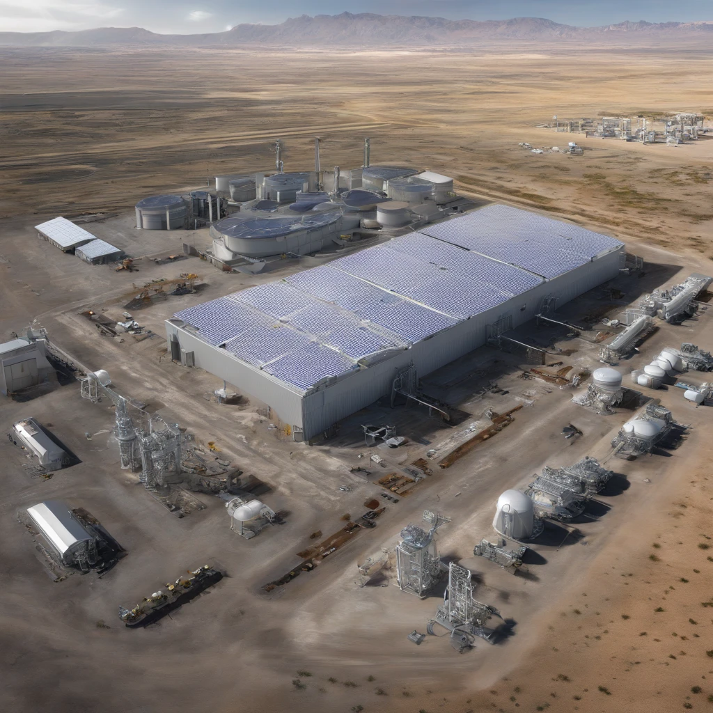 a solar panel factory on the planet Mercury, operated by robots,
