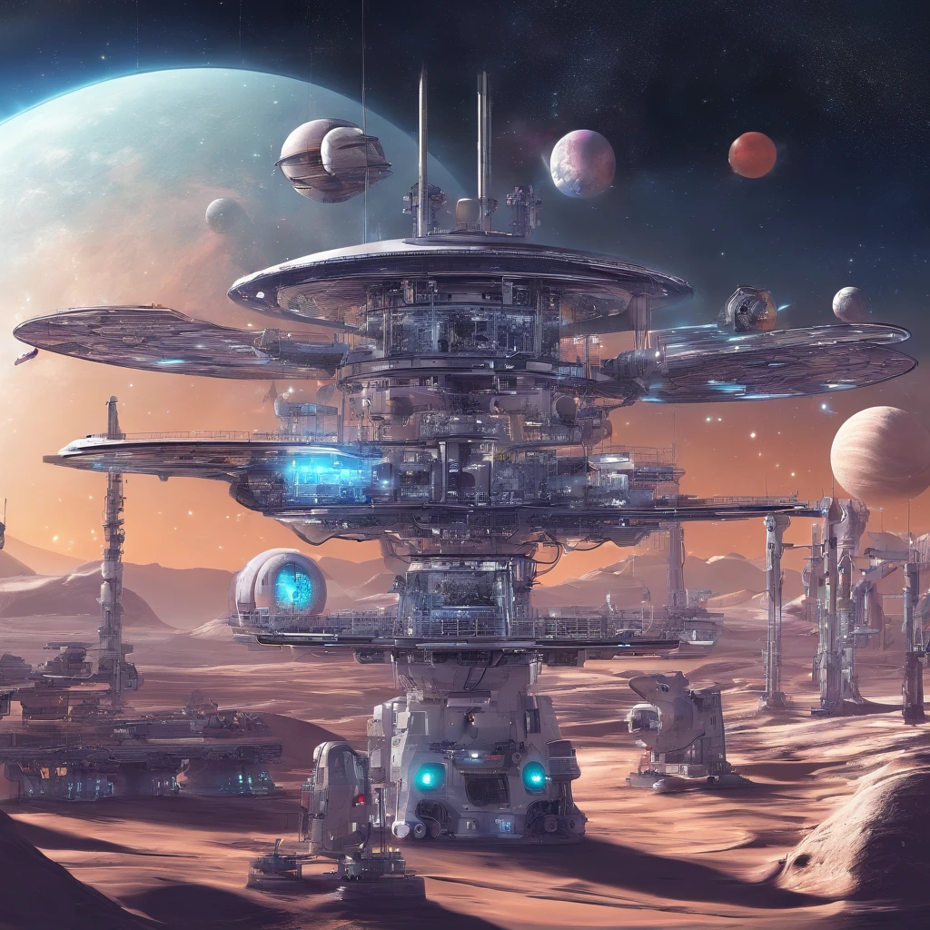 a solar panel factory on the planet Mercury, operated by robots,