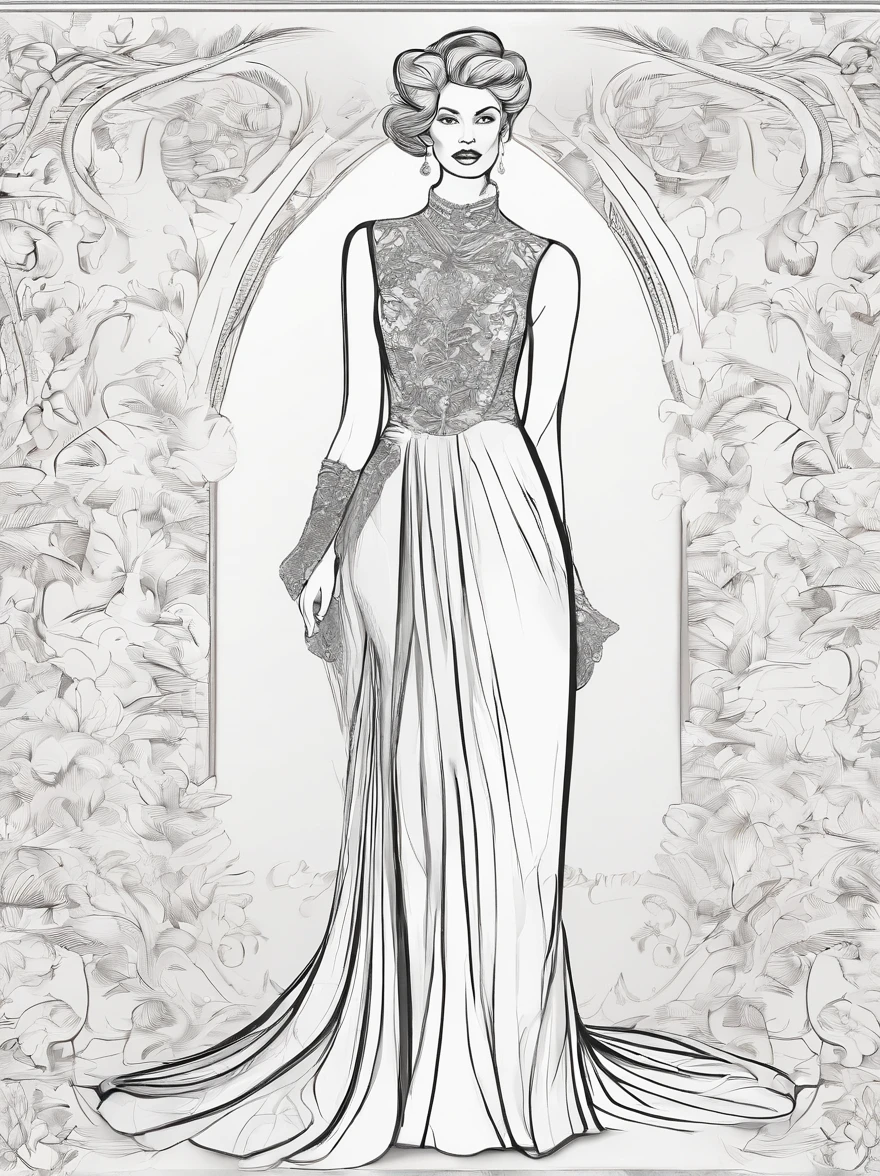 A high-fashion,Dress up in style,Full body standing painting,3D立体,Detailed textures,High definition