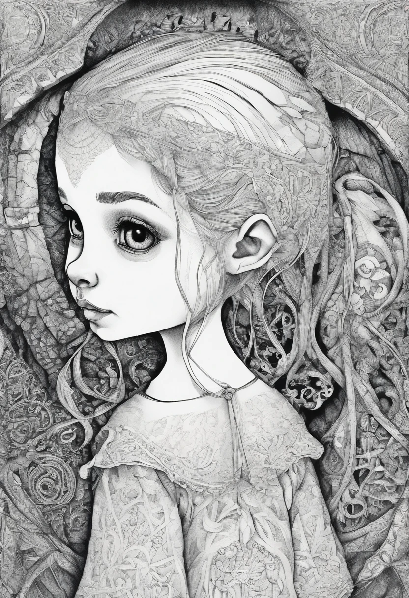 A 8 year old daughter with dark blonde hair and ice blue years wearing a dark green velvet dress