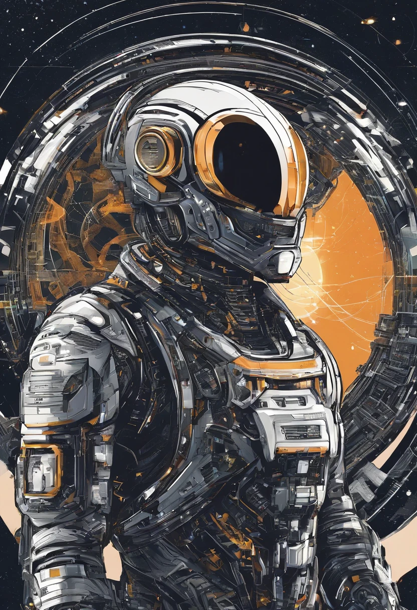 businessman wear cyberhelmet