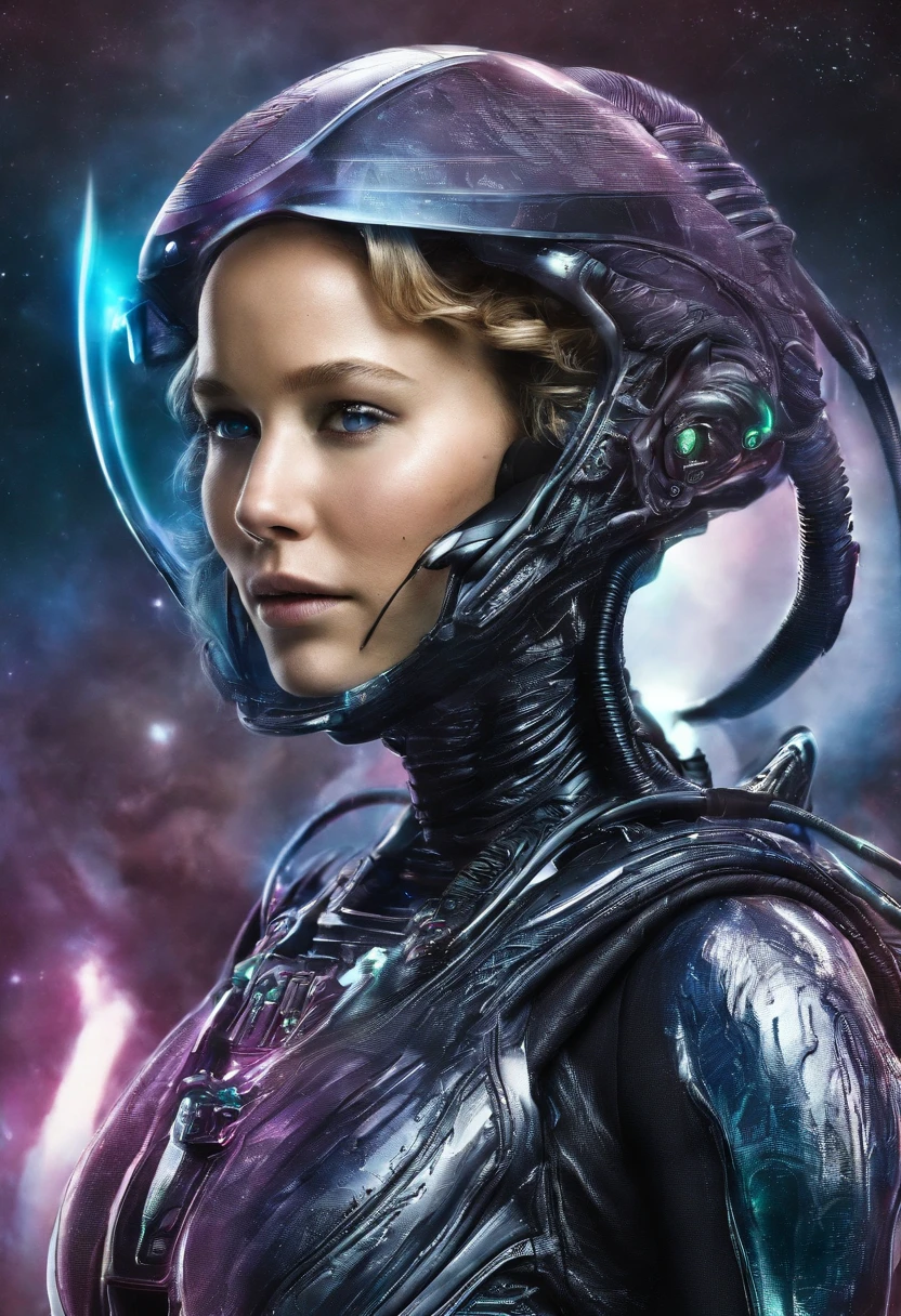 Jennifer Lawrence, alien princess, ultra detailed