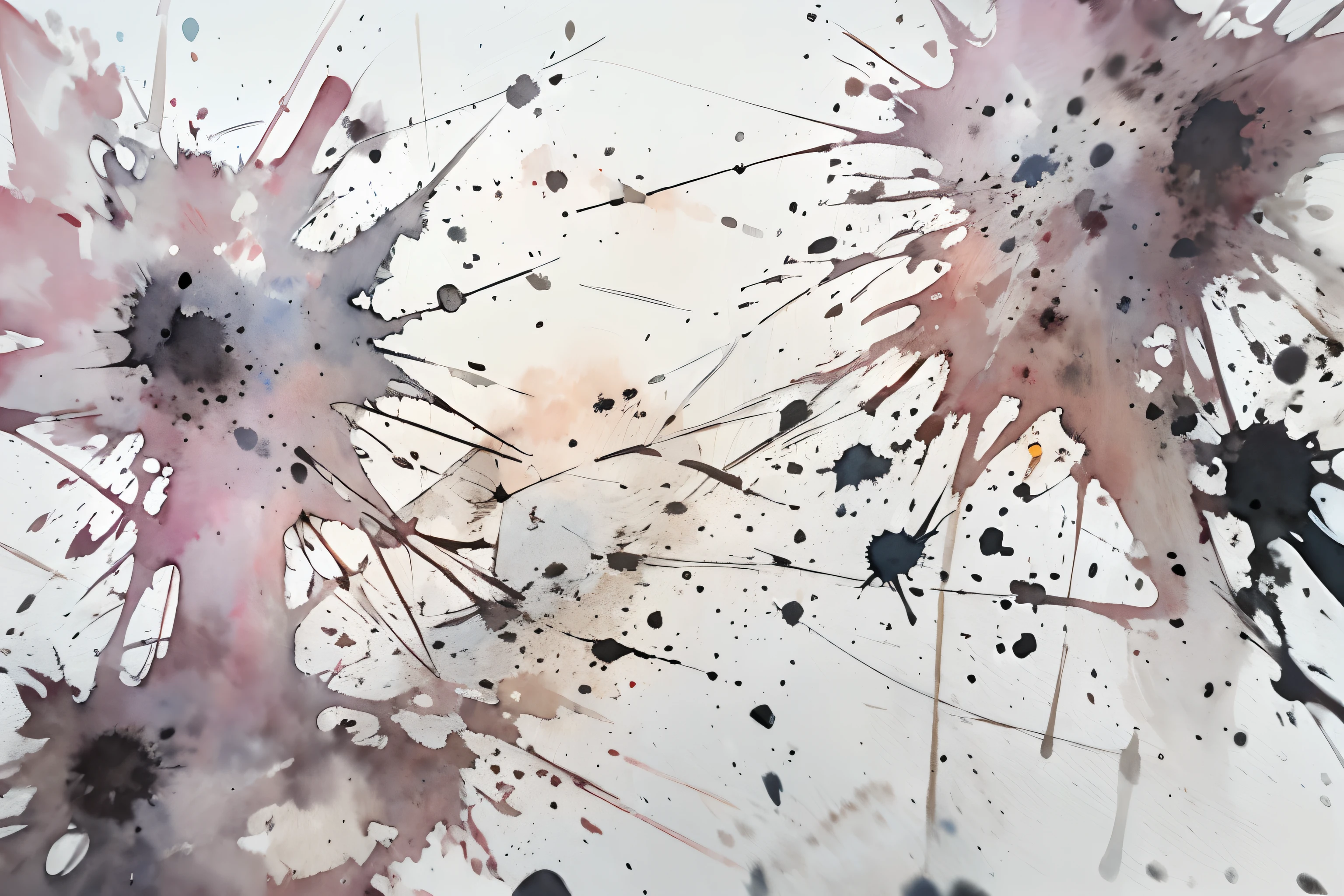 ((masutepiece)), (Professional Photography:1.2), (High Definition:1.3), Best Quality, (watercolor painting:1.3), from below, wide shot, dirty concrete wall (simple white background:1.5), black fine ink splashing