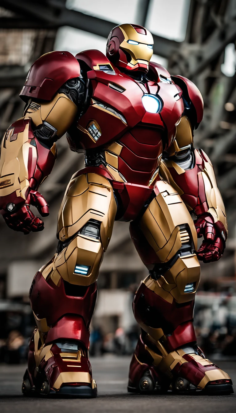 iron Man hulkbuster suit super strong, muscular, ABS, Bodybuilder, 35mm lens, photography, ultra details, HDR, UHD,8K