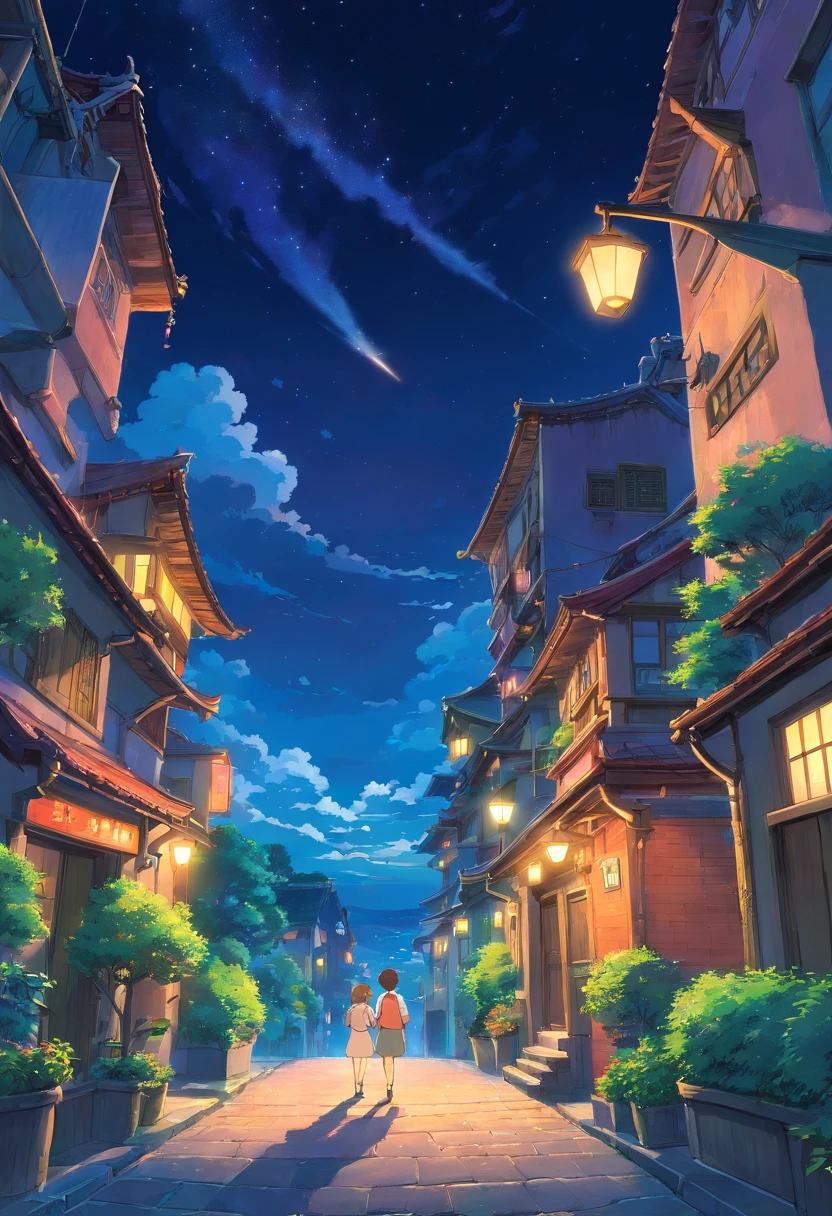 the sky . night time