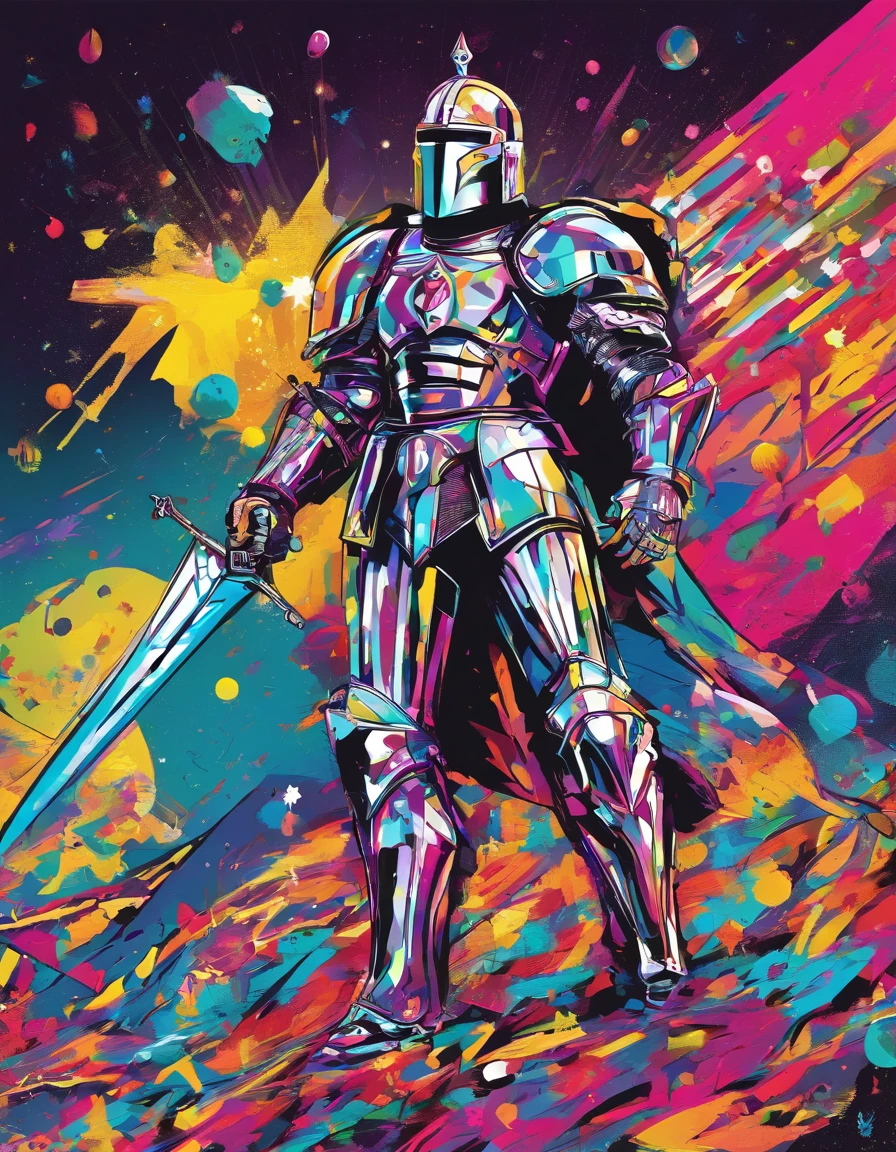 Cosmic Fallen Knight, cinzas cosmicas, estranho, assustador, cores muito brilhantes, light particles, com luz brilhante, Mshiff, Arte do papel de parede, Papel de parede UHD, artistic, intrincado
