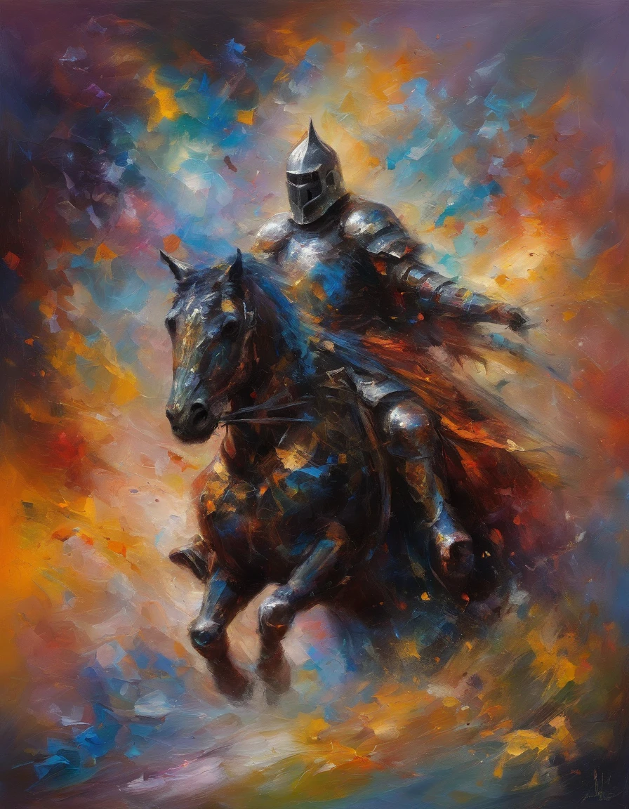 Cosmic Fallen Knight, cinzas cosmicas, estranho, assustador, cores muito brilhantes, light particles, com luz brilhante, Mshiff, Arte do papel de parede, Papel de parede UHD, artistic, intrincado