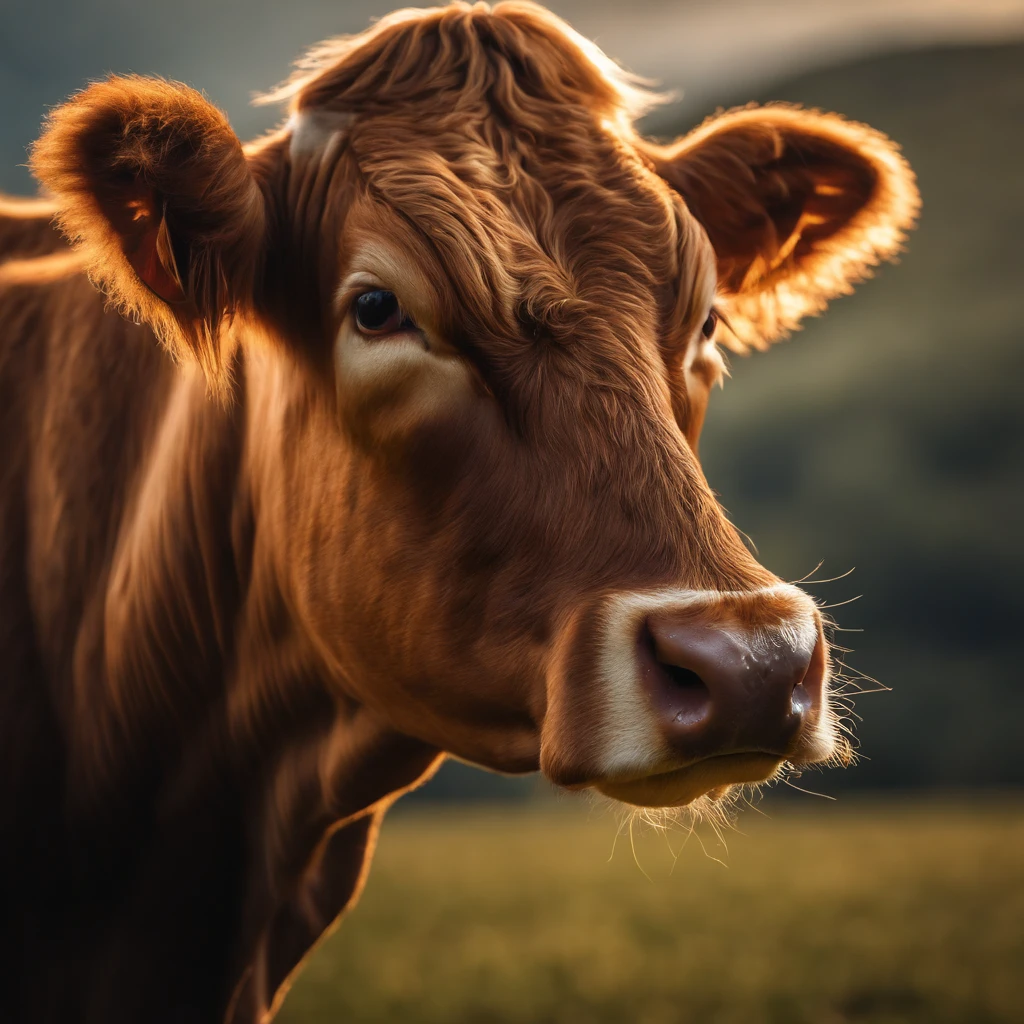 Ultra-realistic photo of a one-legged cow, shrouded in lightning, roaring into the sky，Detail of hair 8k 4k image，Get Image，Excellent ray tracing