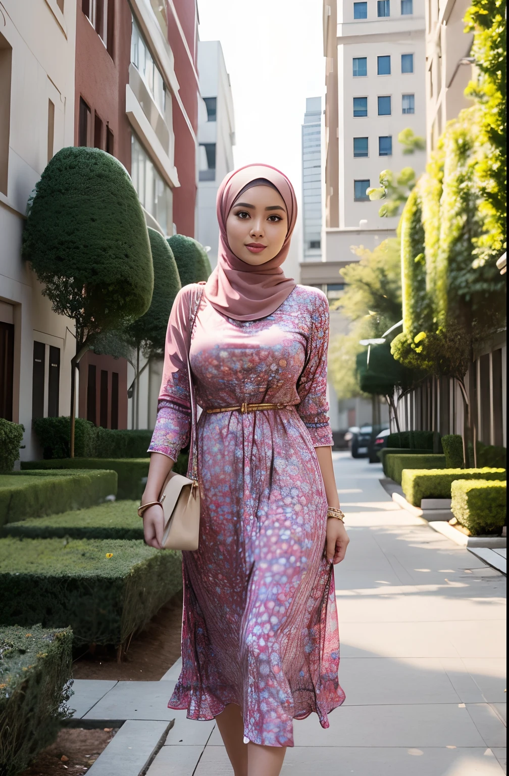 masterpiece, best quality, realistic, casual summer outfit, big loose outfit, malay girl with hijab, (Nur fazura:1.2),(fazura:1.3), (wearing casual outfit ),(casual),outdoor, magazine cover ,upper body, garden background, crowd behind, crowded with people garden, pastel color, professional lighting, bokeh, blur background,medium portrait shot, 4k, very detailed face,