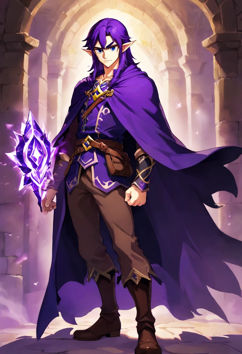 corpo inteiro,Drakar has a dark and enigmatic appearance, reflecting his connection to darkness and his quest to break the curse that afflicts him. Corpo: He has an athletic constitution. No entanto, Her skin has acquired a pale, translucent hue due to its connection to the shadows. Roupas: Drakar wears a costume that blends elements of hunting and shadow magic. His attire includes a long black cape that flows behind him, creating a sense of constant movement even when stationary. Ele usa luvas escuras e botas de couro que lhe permitem se mover silenciosamente. Olhos: His eyes are the most striking feature. Eles brilham intensamente em um tom de roxo profundo, emitindo uma aura sombria. Quando ele usa suas habilidades sombrias, os olhos brilham ainda mais intensamente. Cabelo: Drakar has dark, unkempt hair that falls down to his shoulders. The hair also has a subtle glow of purple color, which intensifies when he is in dangerous situations. Marks of the Curse: Marcas sombrias serpenteiam por todo o corpo de Drakar, Revealing His Curse. Elas podem se iluminar quando ele usa seus poderes sombrios.