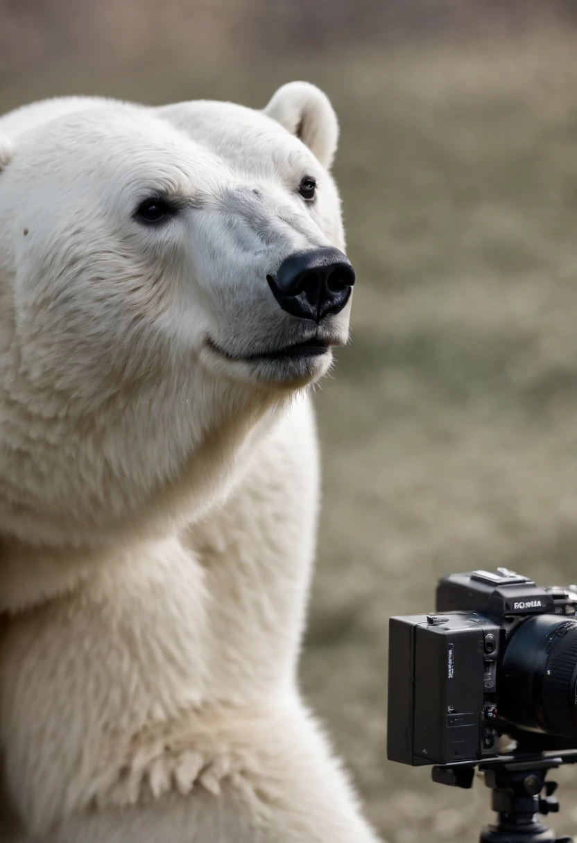 polar bear making an interview