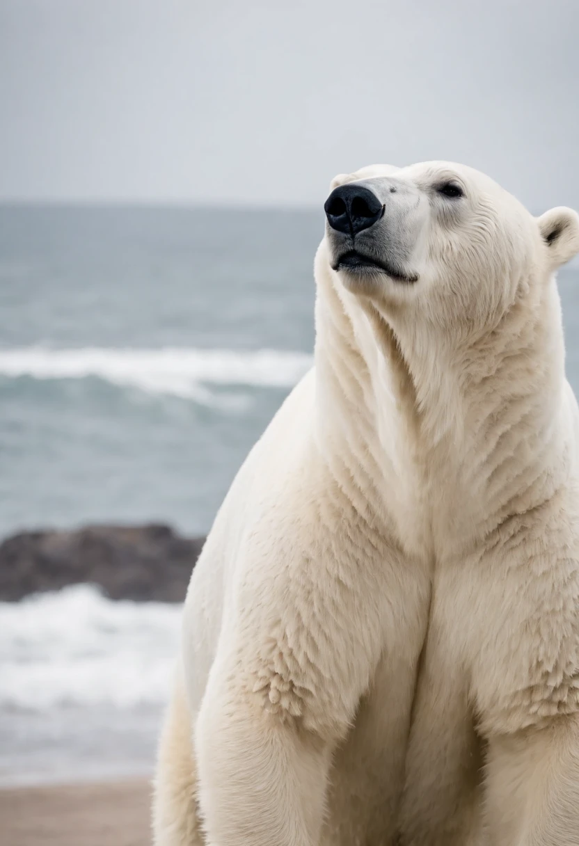 polar bear in copacabana beach