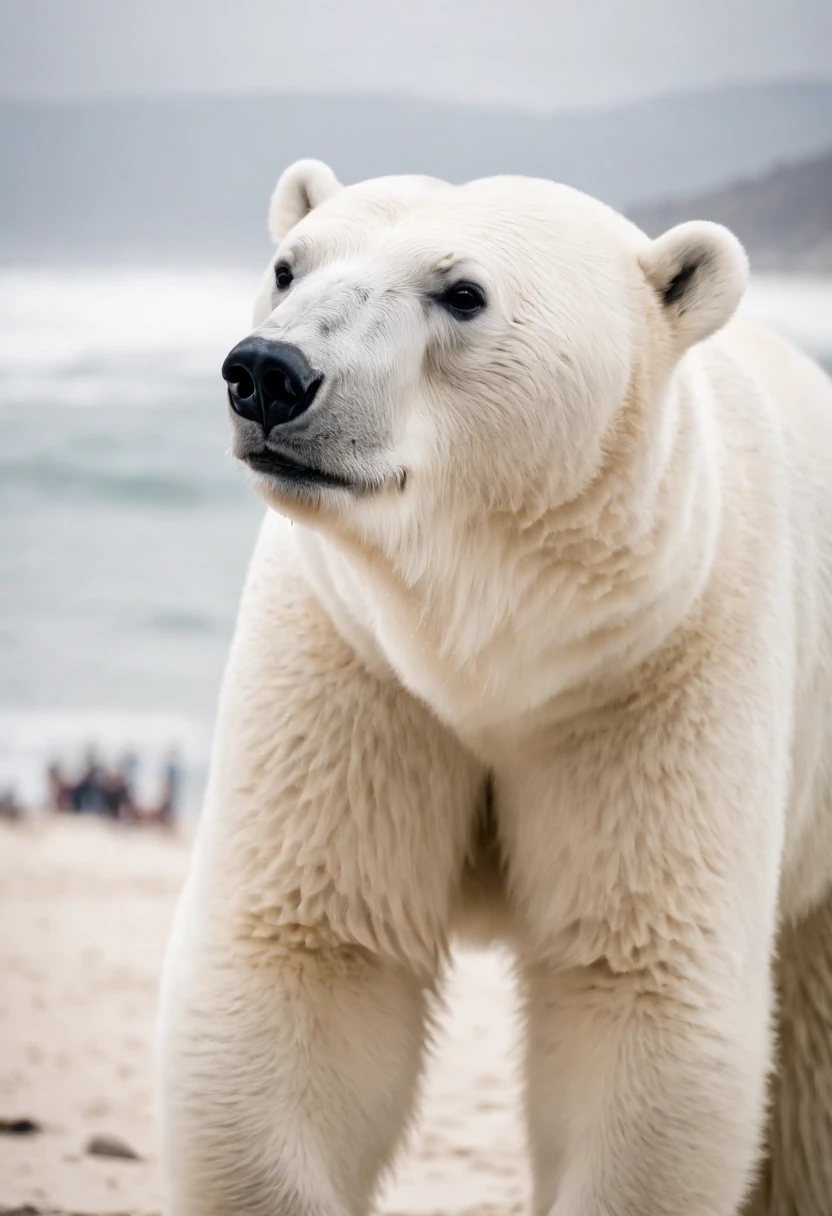 polar bear in copacabana beach