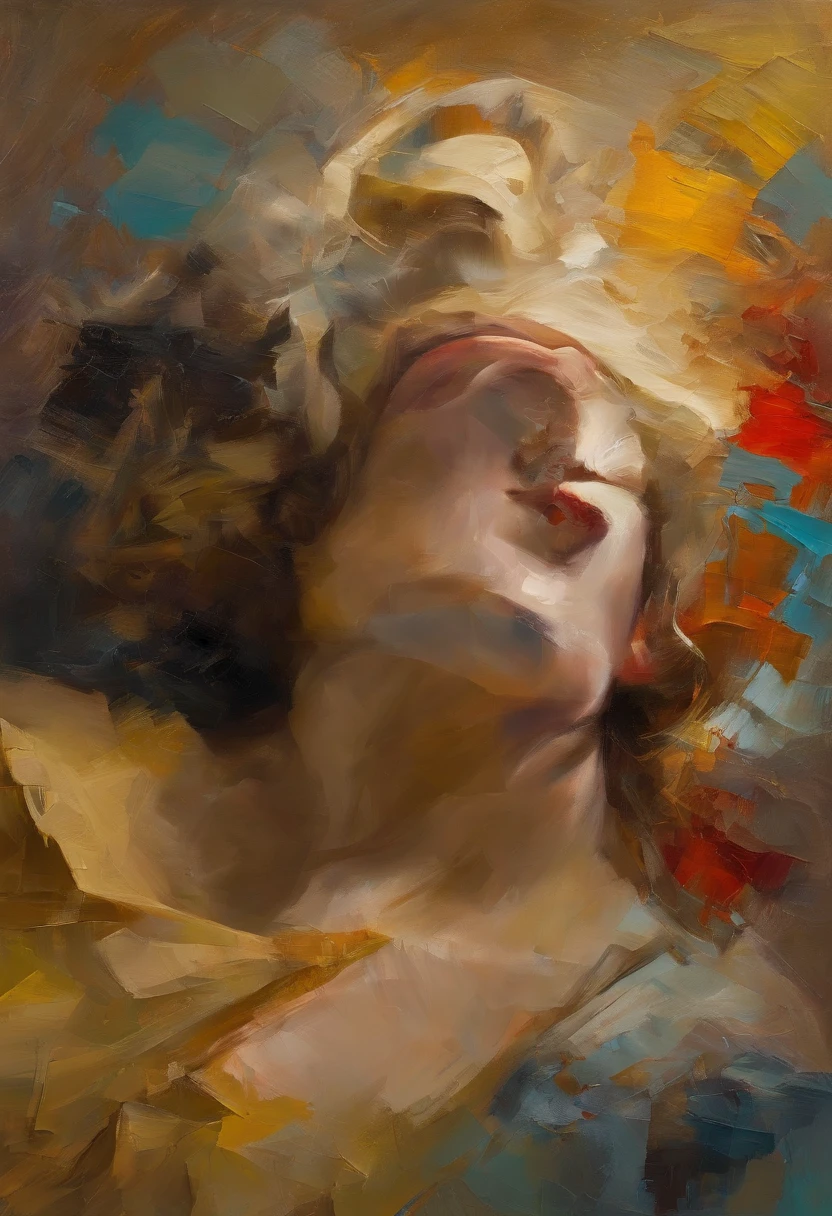 A painting of a woman with her eyes closed, ((golden ratio}} laying on the sofa after a long night on the town, a sensual painting, a Beautiful expressive painting, Wadim Kashin. Ultra photo realism, Louise Ross, digital painting art, Perceptual digital painting, Stylish digital painting, Bonito painting, glossy digital painting, beautiful digital painting, digital art painting, Fine paintings, ((Rod acrylic paint)).