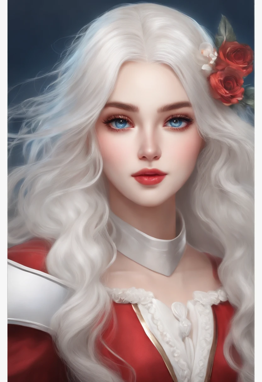 kiana，A girl with long white hair，8K，Delicate girl，Armed with a red giant sword，blue colored eyes，White clothes，Cute，Masterpiece，Gentle and sweet，火焰，