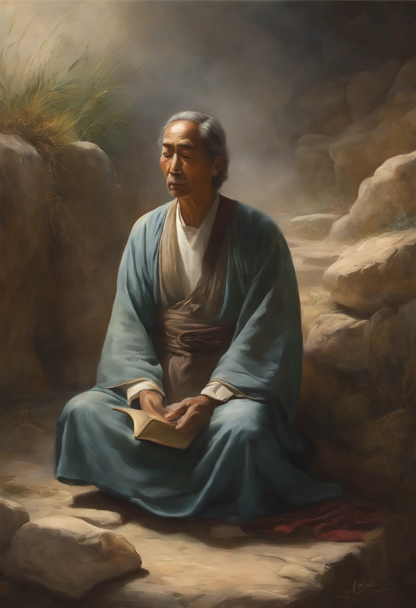 World Messianic Church of Brazil, Mokiti Okada of Japan, luz do oriente, johrei, luz divina, Japanese man sitting praying, diante de um horizonte lindo, com o sol se pondo, light coming out of the hand, luz de deus, in connection with the divine, Sound of silence, foto retrato, Directed by: Drew Tucker, Directed by: Adam Marczyński, Directed by: Alexandre Kucharsky, Directed by: Gavin Nolan, Surrealismo 8K, Directed by: Jason Felix, Yuri Shwedoff e Tom Bagshaw, arte ilustrativa, Estilo Erik Johansson