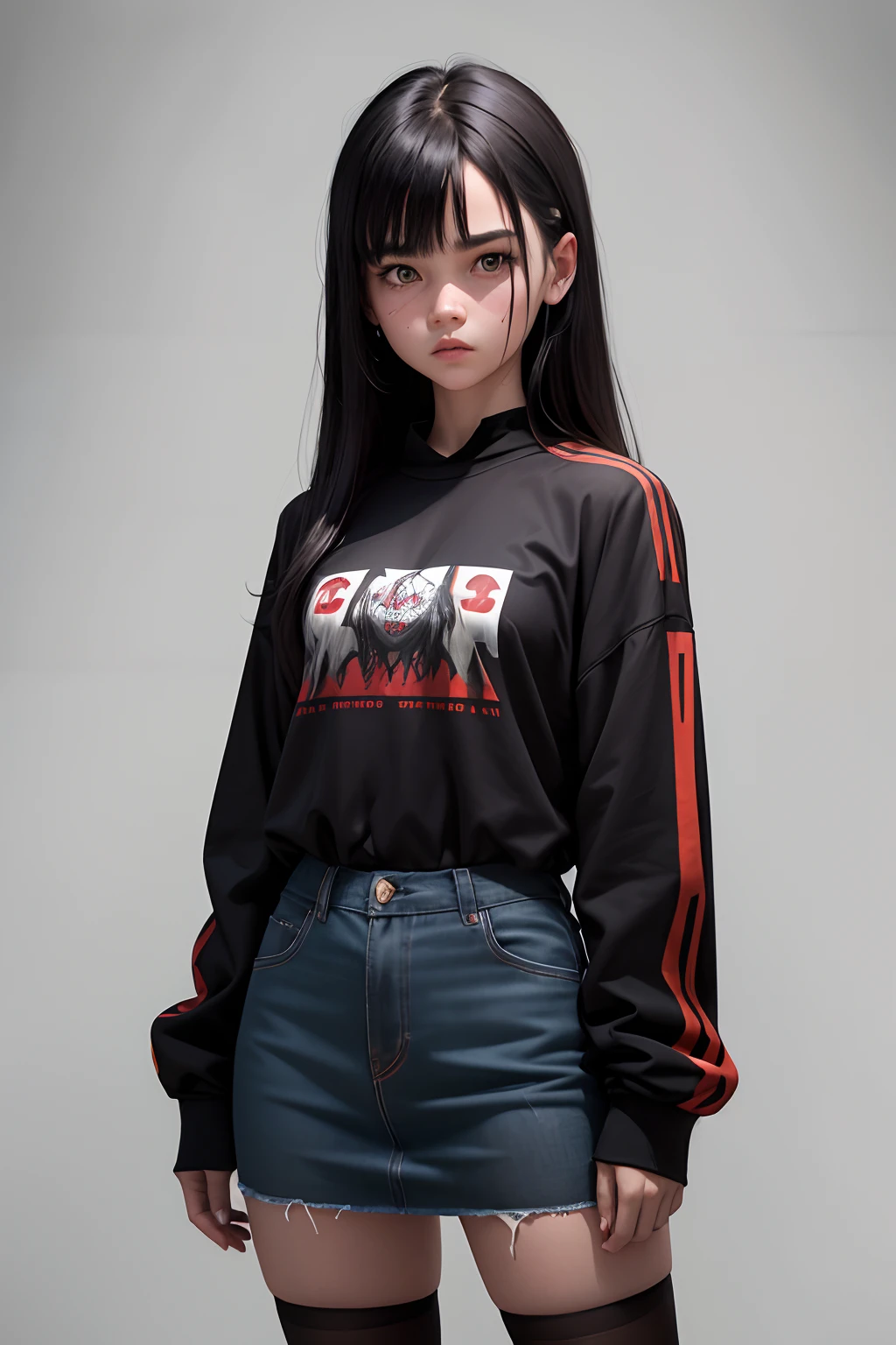 medium-length hair, horror enthusiast, football lover, fair skin, football knowledge, video game enthusiast:
Generate an image of a young girl with medium-length, well-kept hair1.2, exuding a sense of confidence and individuality. She is dressed in an outfit that subtly reflects her love for horror-themed elements1.3, with perhaps a spooky accessory or a reference to her favorite horror movies. In the background, incorporate elements related to football1.3, like a football stadium or a football-themed poster, to emphasize her passion for the sport. Her fair skin1.3 complements her distinctive style.