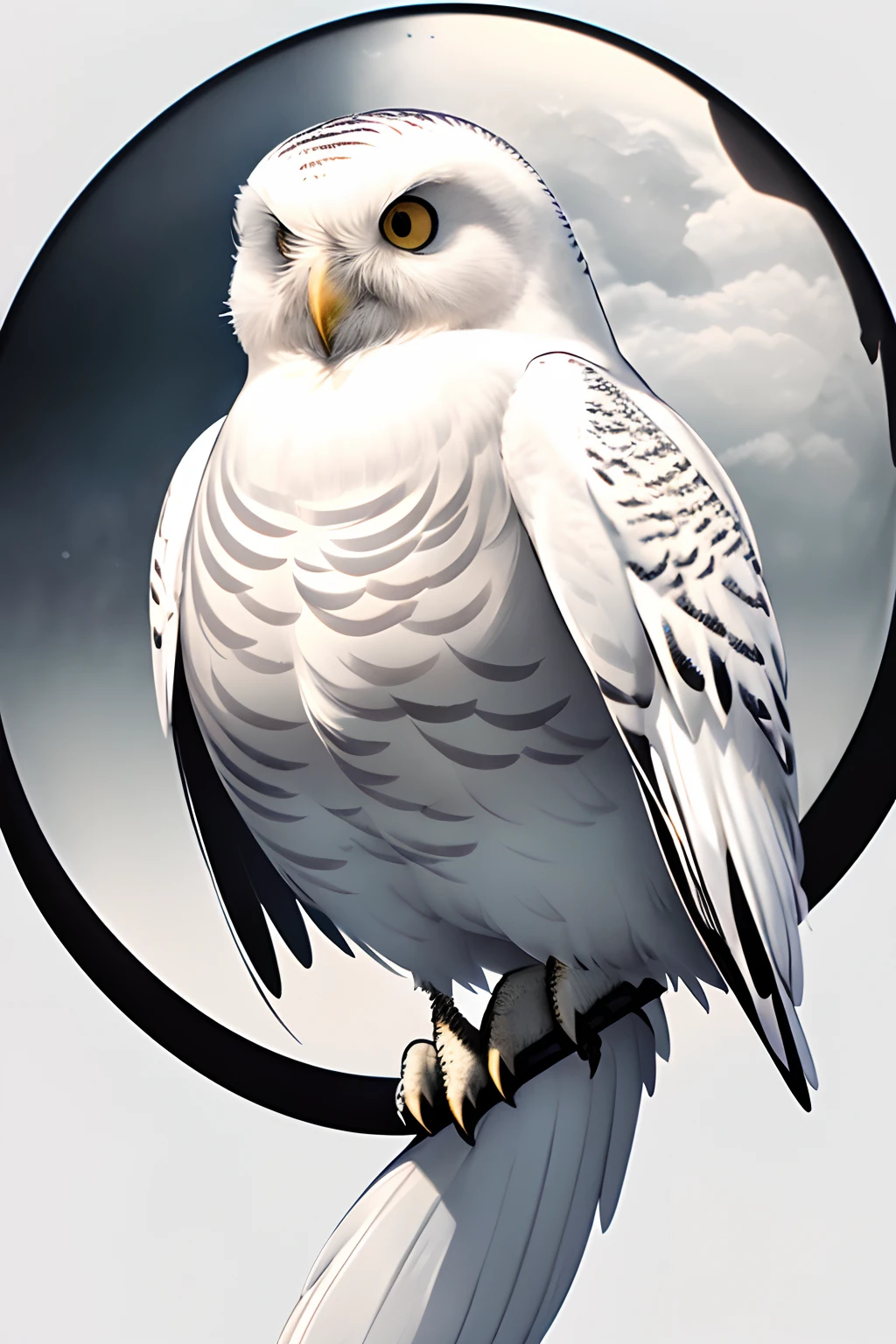(best quality,4k,8k,highres,masterpiece:1.2),ultra-detailed,(realistic,photorealistic,photo-realistic:1.37),
white background: 1.3, cute snowy owl, fantasy, ink