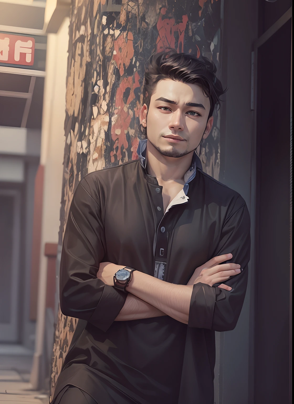 Realistic looking, anime style