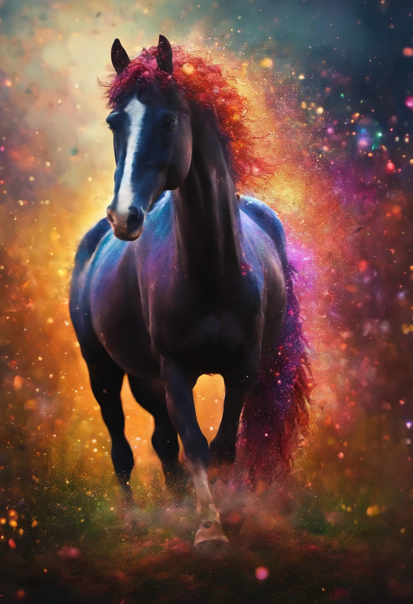 galaxya cavalo pintura fosca detalhada, cor profunda, genial, detalhes intrincados, tela inicial, cores complementares, arte conceitual de fantasia, 8k resolution trending on Artstation Unreal Engine 5