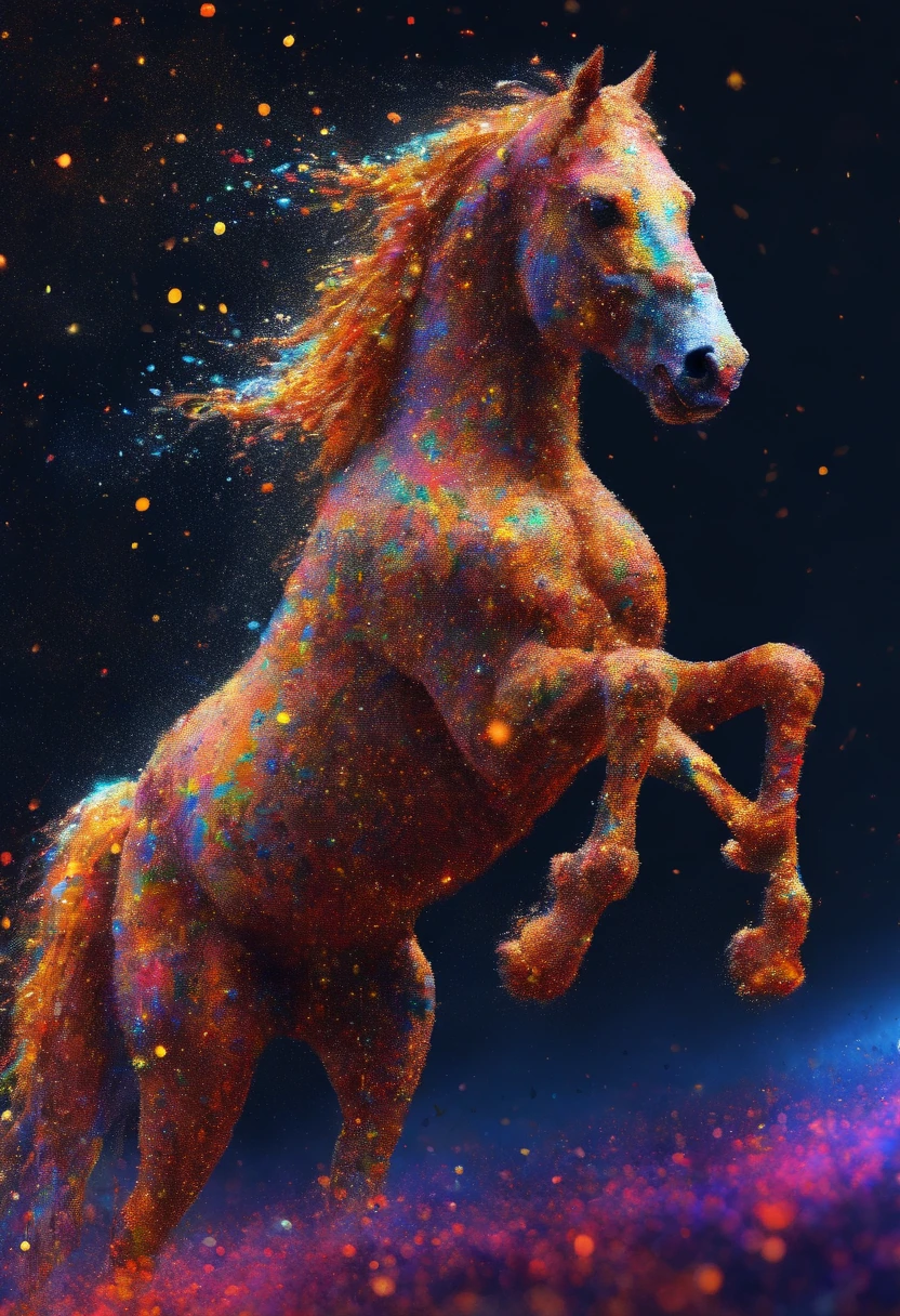galaxya cavalo pintura fosca detalhada, cor profunda, genial, detalhes intrincados, tela inicial, cores complementares, arte conceitual de fantasia, 8k resolution trending on Artstation Unreal Engine 5