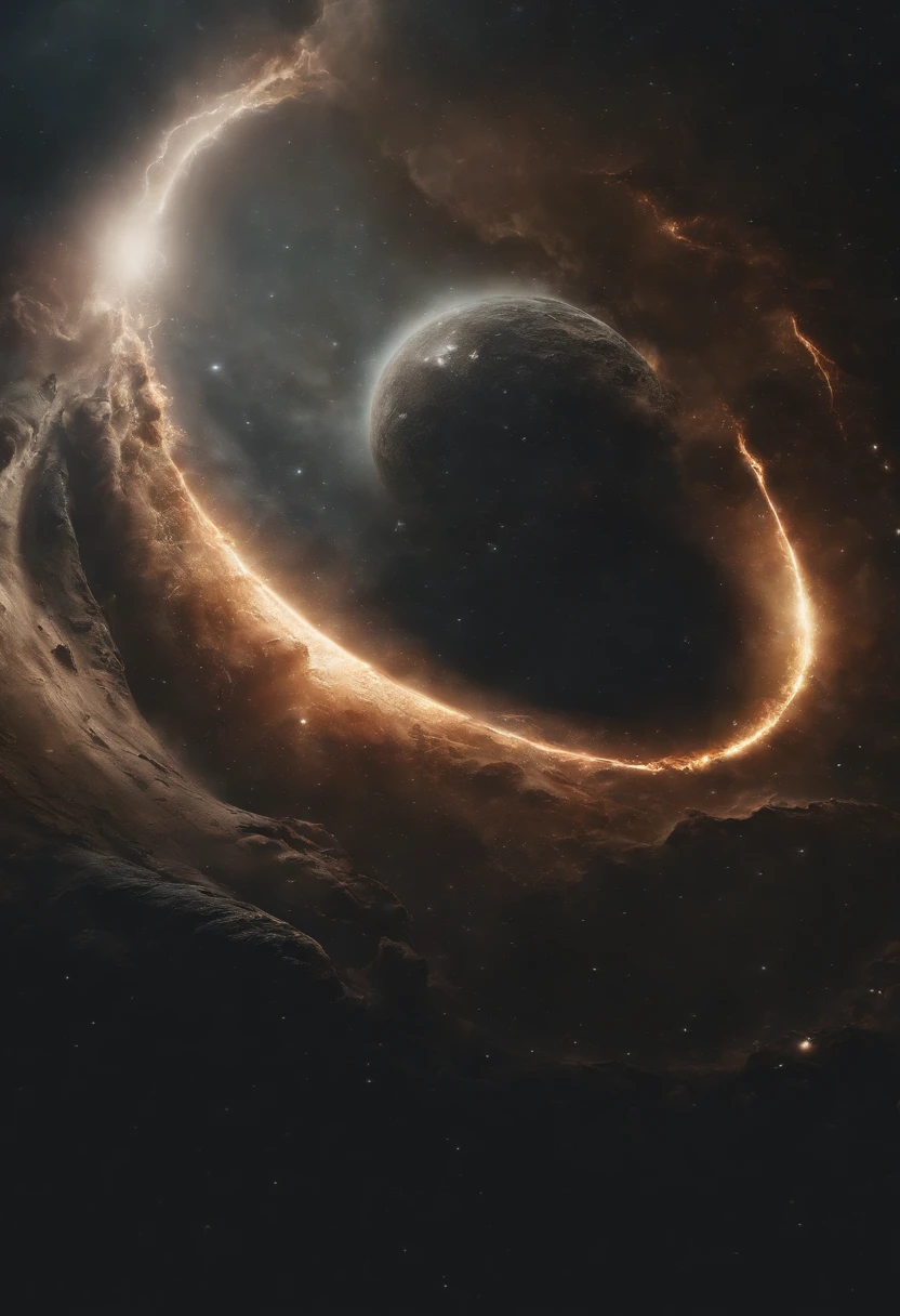 Close-up of a spread pussy and the black void of the galaxy