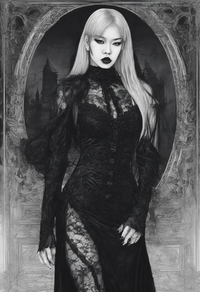 Lisa from Blackpink, wearing a sexy dress,