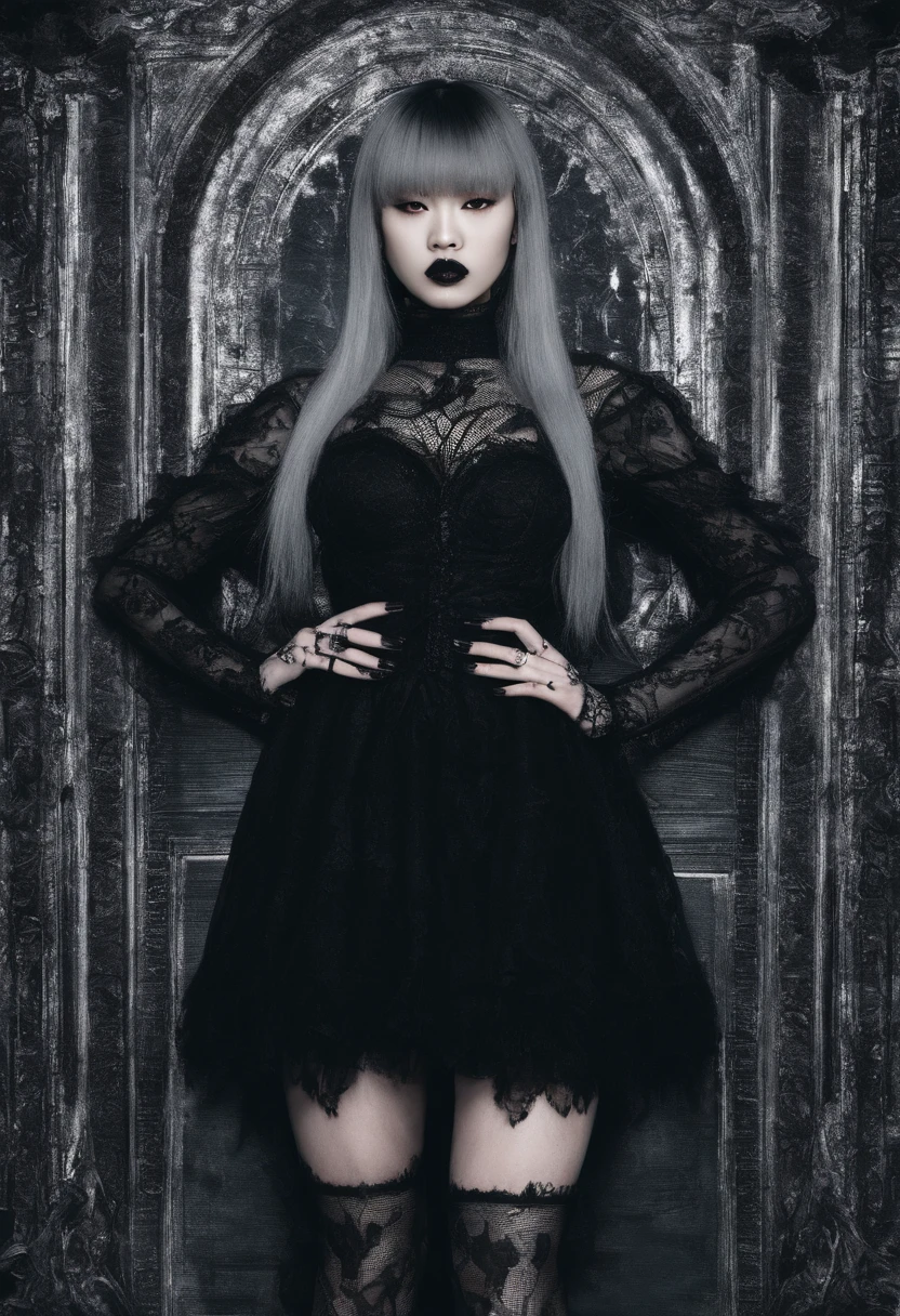 Lisa from Blackpink, wearing a sexy dress,