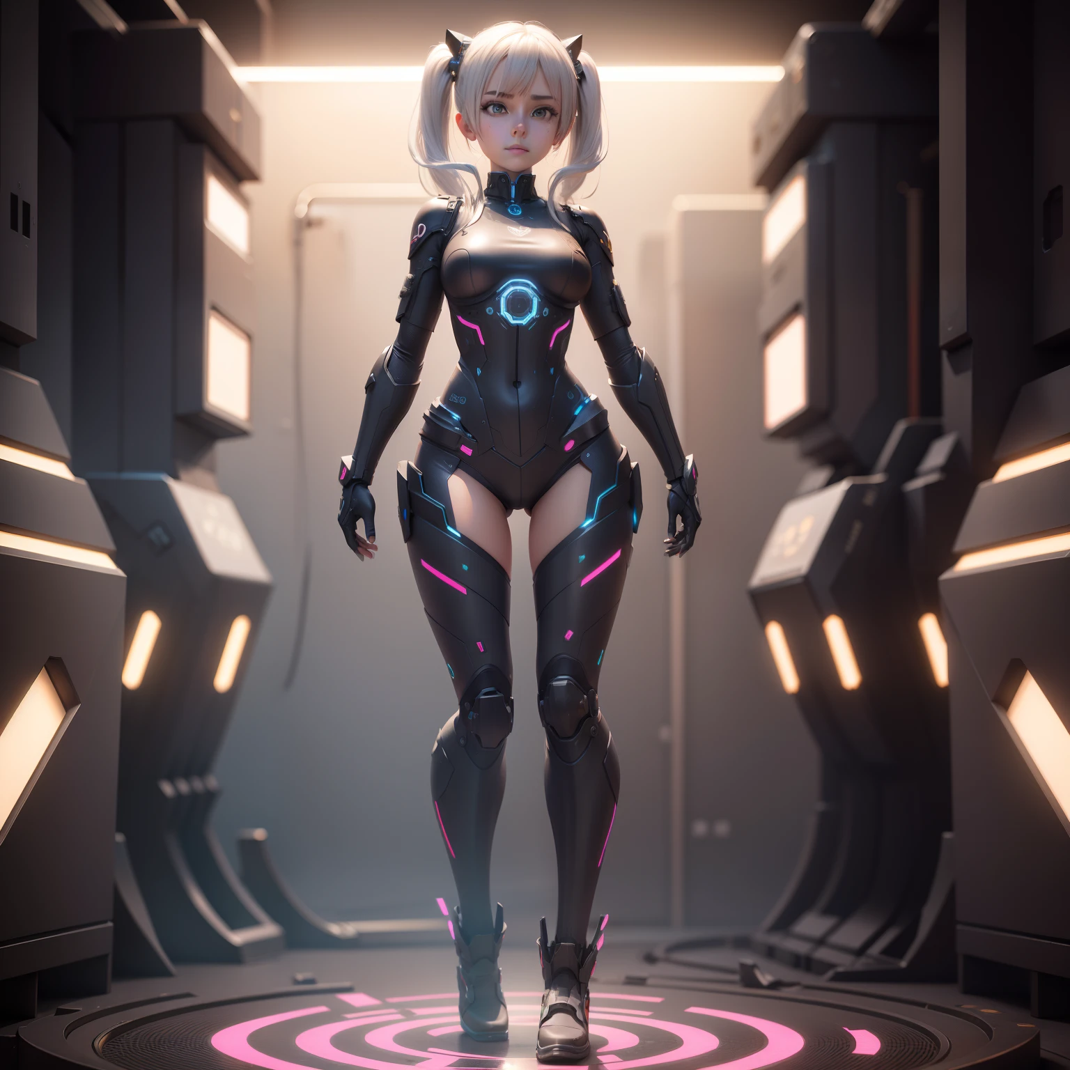 3d girl machine parts, full body, high quality, 8k, detaled,