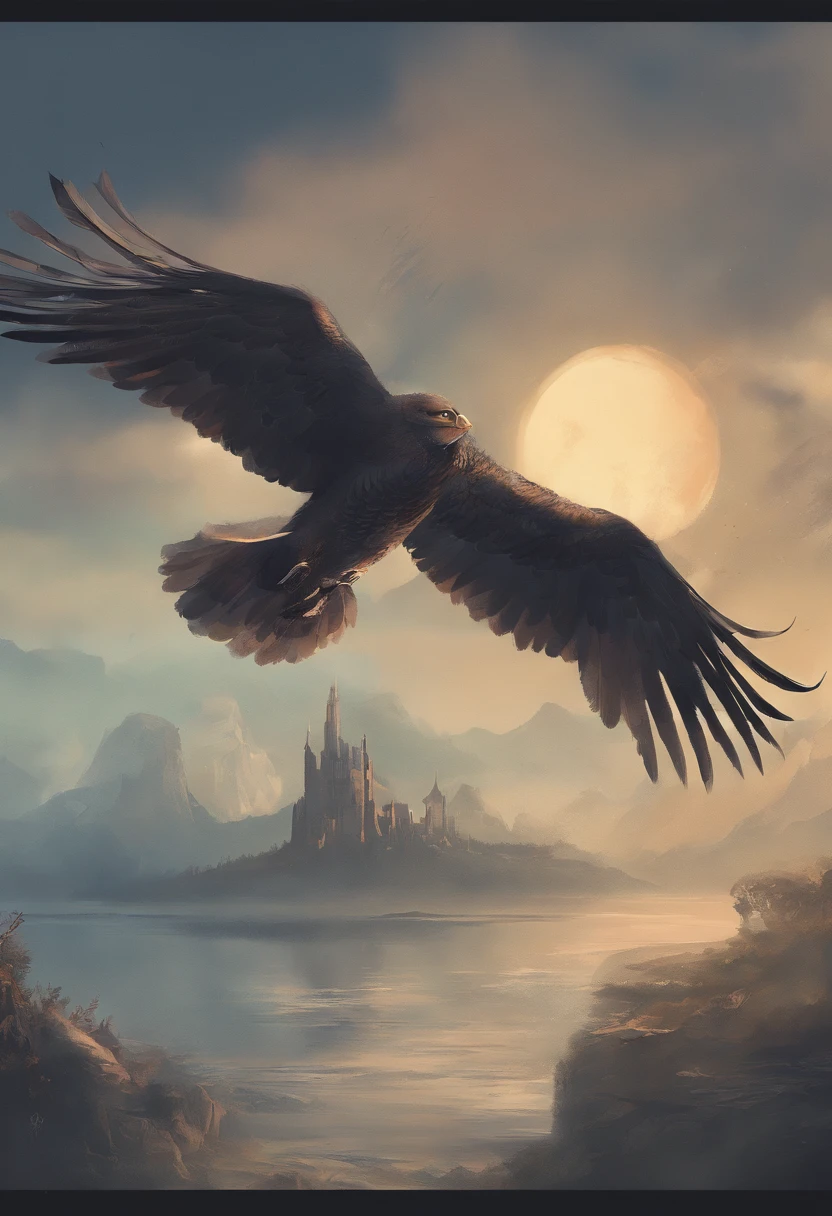 pintura de uma aguia voando