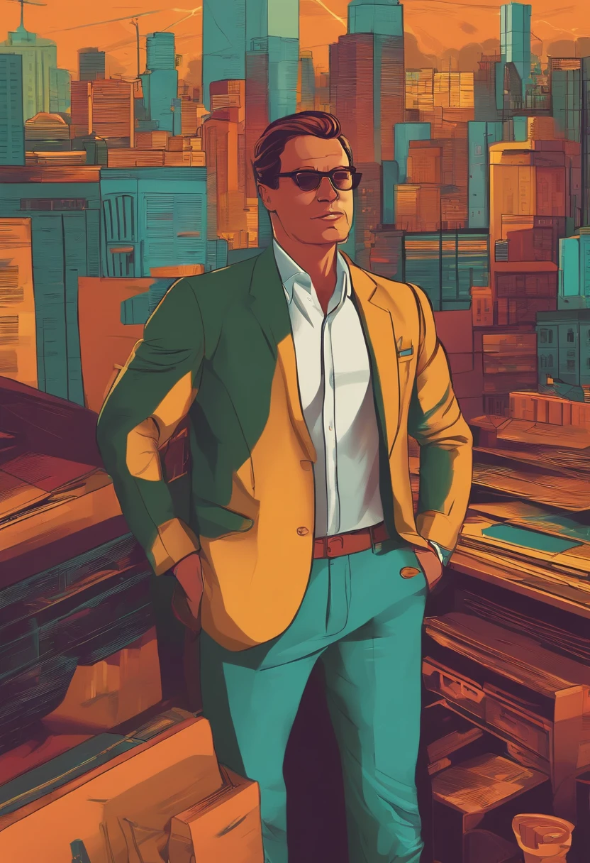 personagem com sono, senhor dos investimentos financeiros, sem plano de fundo