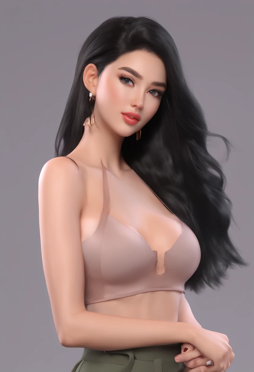 A dark-haired、onlyfans model, exotic、Female, 26 years old、Strong-minded face、seductive、Slender with perfect breasts、Have a tan、captivating, lust