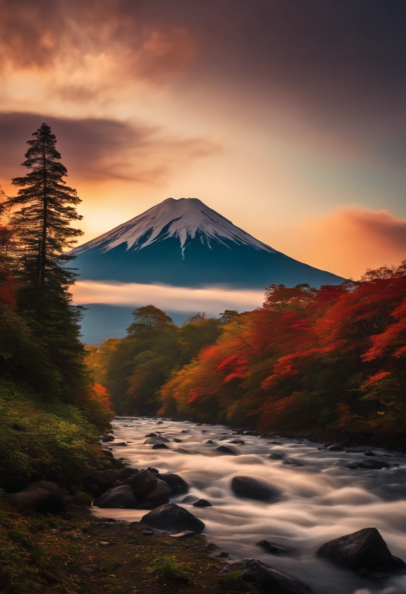 The mountain suddenly erupted. Fuji