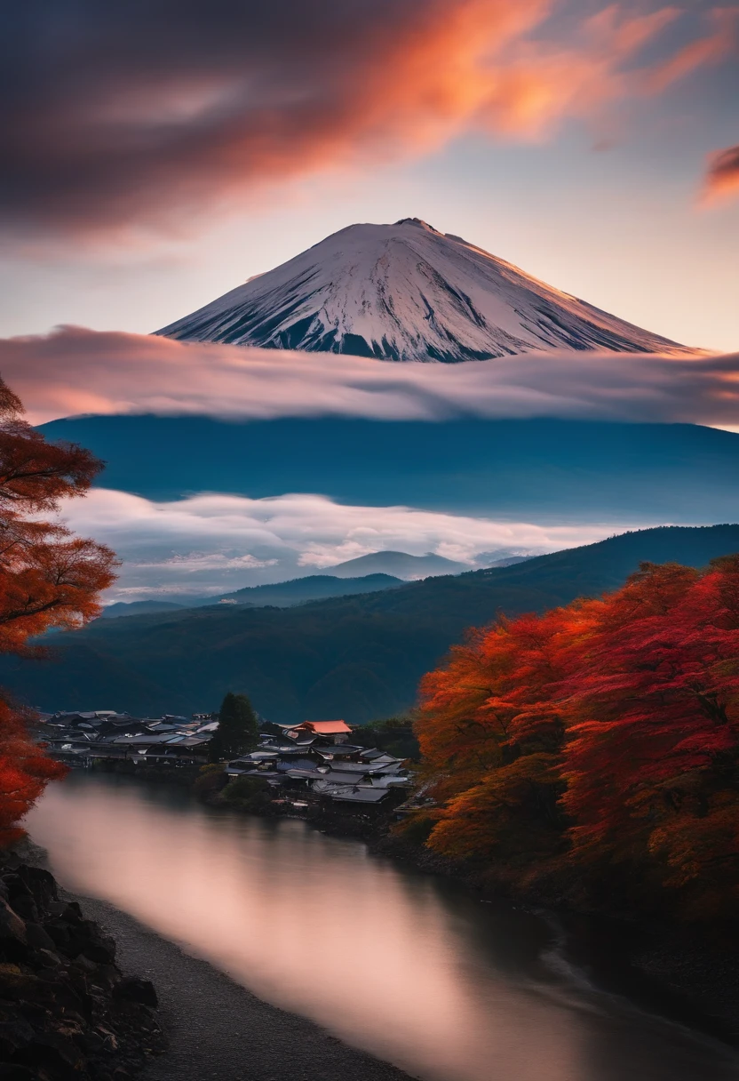 The mountain suddenly erupted. Fuji