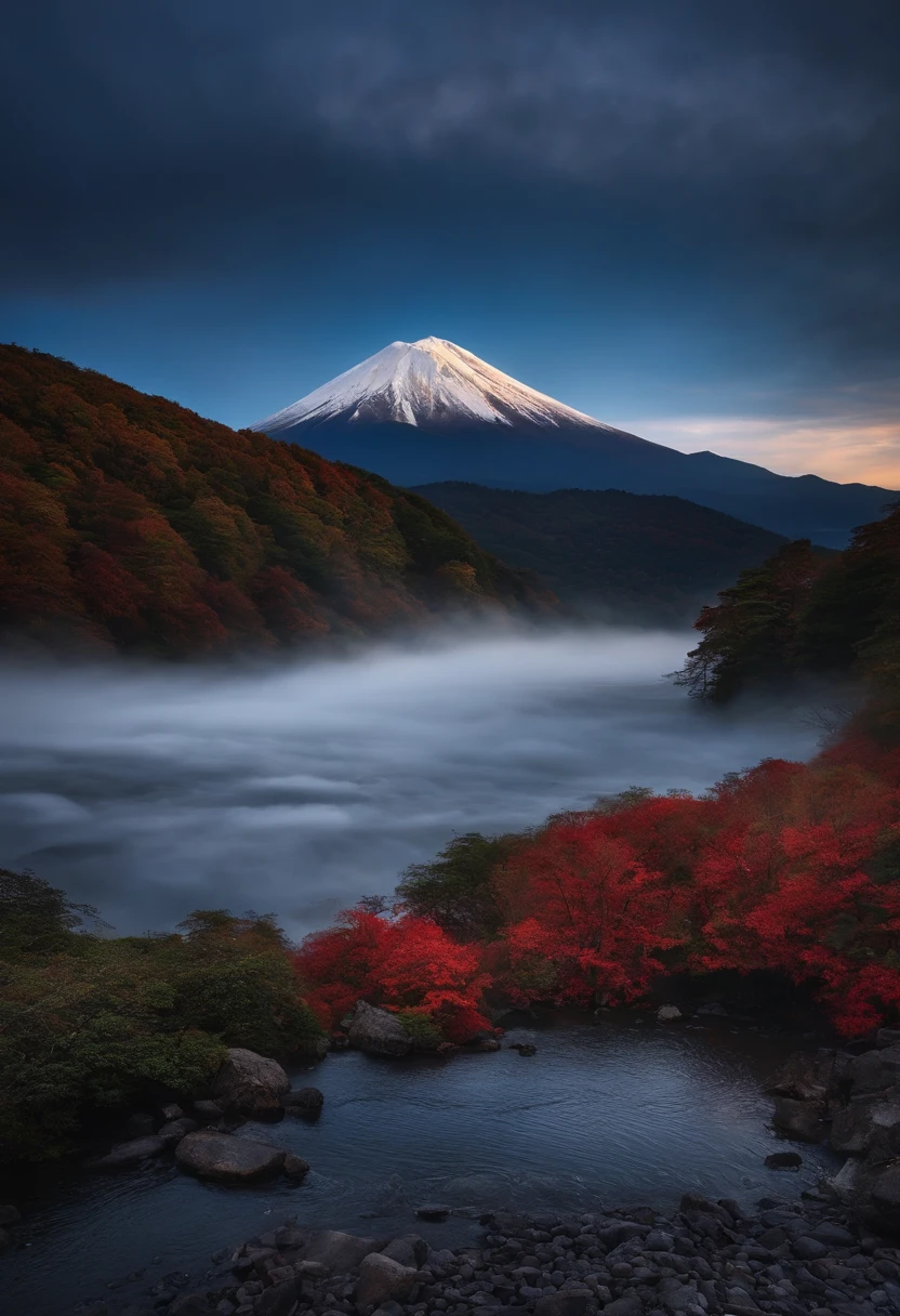 The mountain suddenly erupted. Fuji