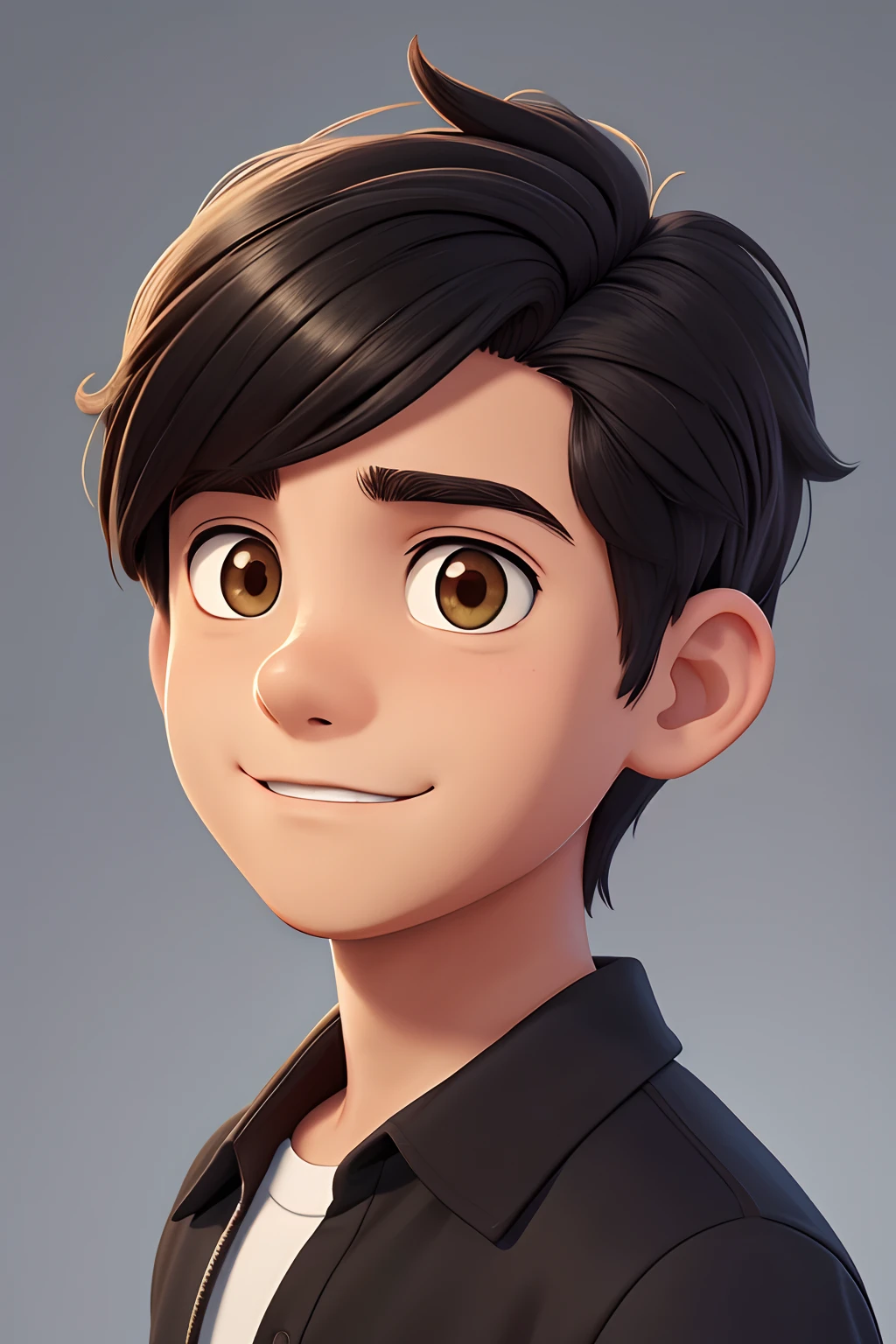 Jovem,garoto,menino,Camisa Preta,camisa black,jovem,(melhor qualidade: 0,8), Perfect anime illustration, Retrato em close-up extremo de um garoto,desenho animado de um menino com cabelo curso liso , digital illustration portrait, retrato colorido detal detailed illustration portrait, digital illustration -retrato dos desenhos animados, color digital illustration, Retrato estilizado, Retrato de Arte Digital,melhor qualidade),(alta qualidade)fundo luminoso