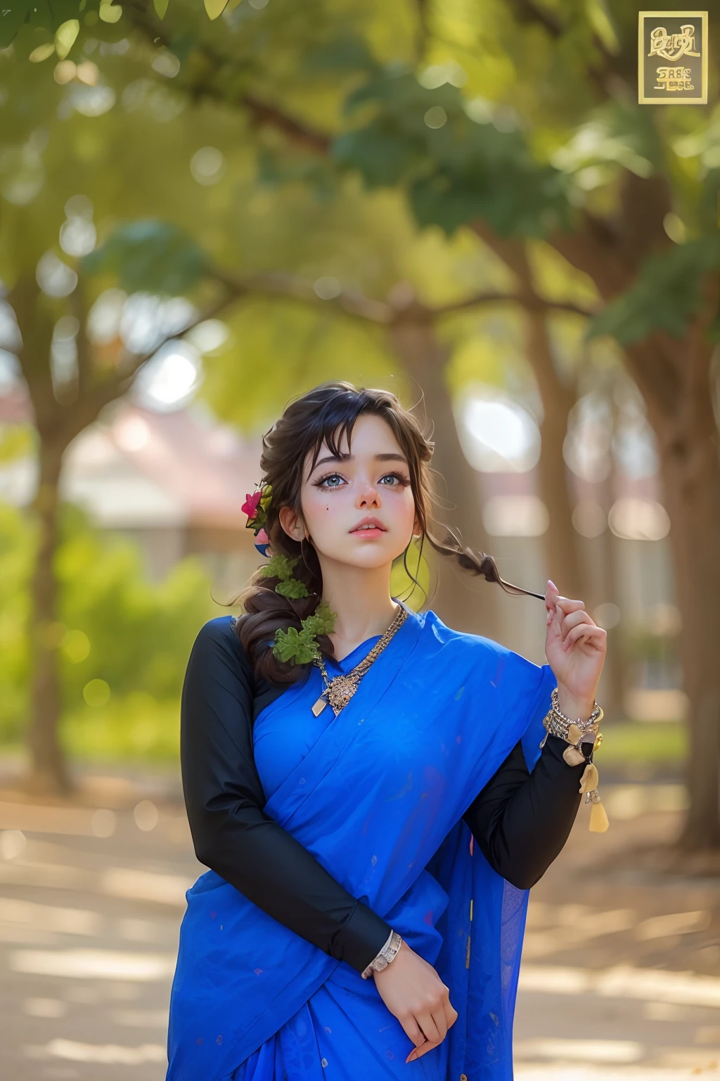 Realistic looking cute girl,anime style