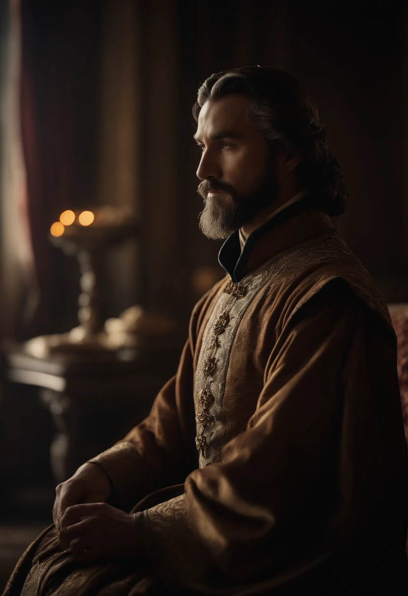 "Within the royal chambers, David faces the stern Prophet Nathan, who delivers a divine message of retribution for his transgressions. The tension in the room is palpable as David grapples with the weight of his actions and seeks forgiveness."