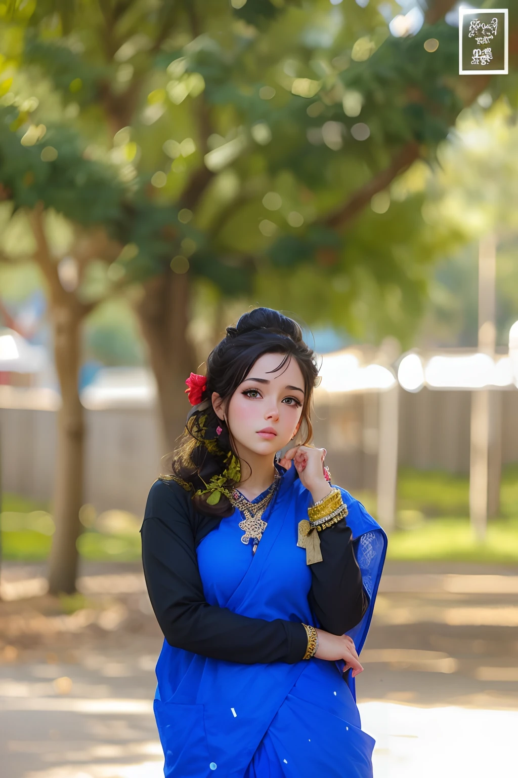 Realistic looking cute girl, anime style